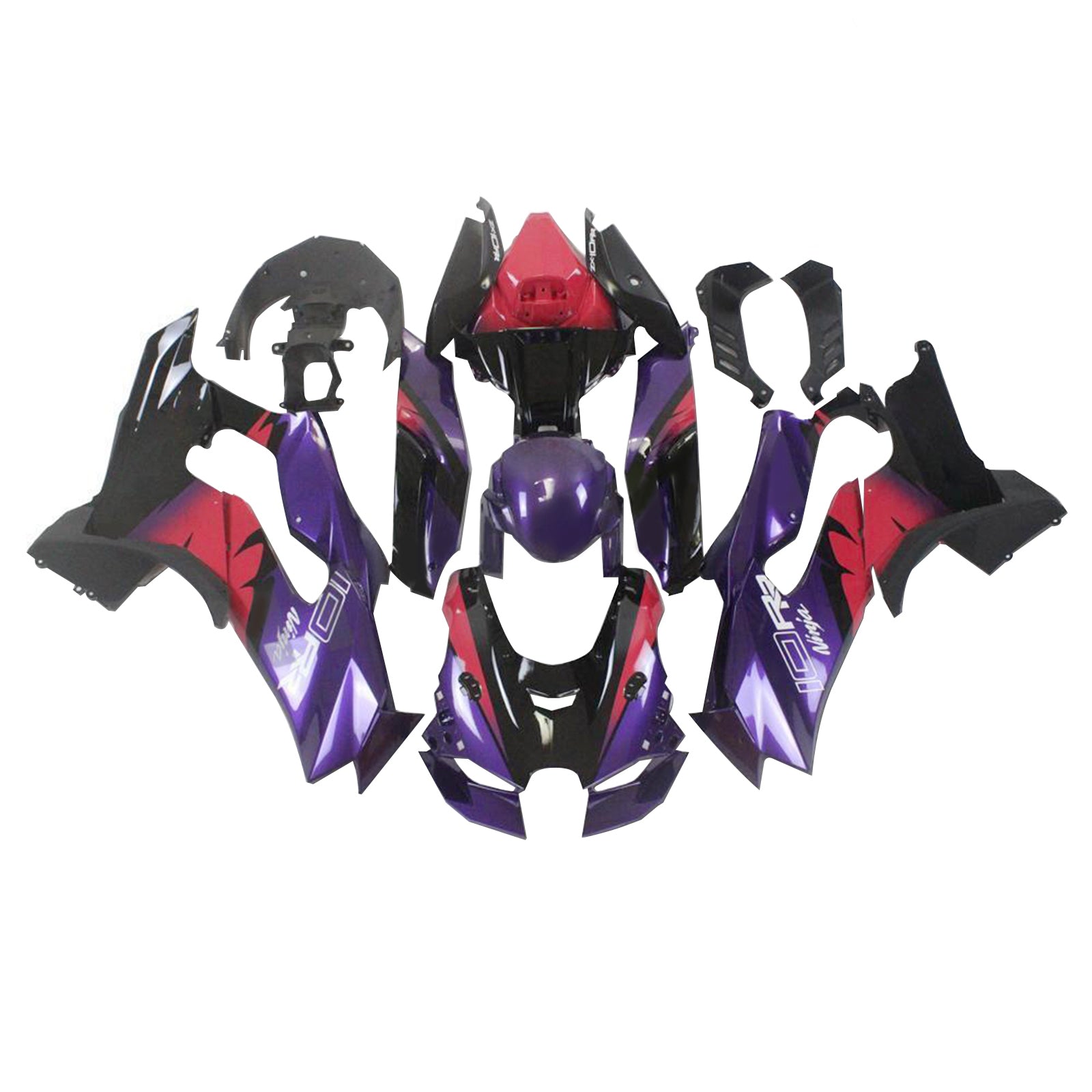 Amotopart 2021-2024 Kawasaki ZX10R ZX10RR Kit de carénage noir violet rose