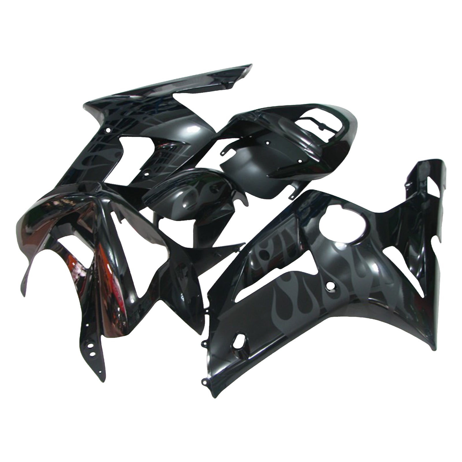 Amotopart 2003-2004 Kawasaki ZX6R 636 Black Grey Fairing Kit