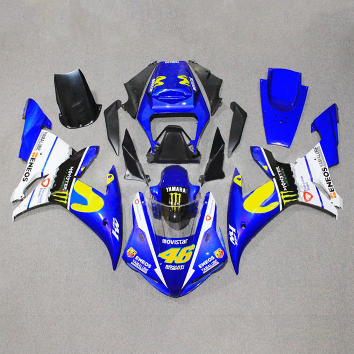 Amotopart 2002–2003 YZF-R1 Yamaha blau-gelbes Verkleidungsset