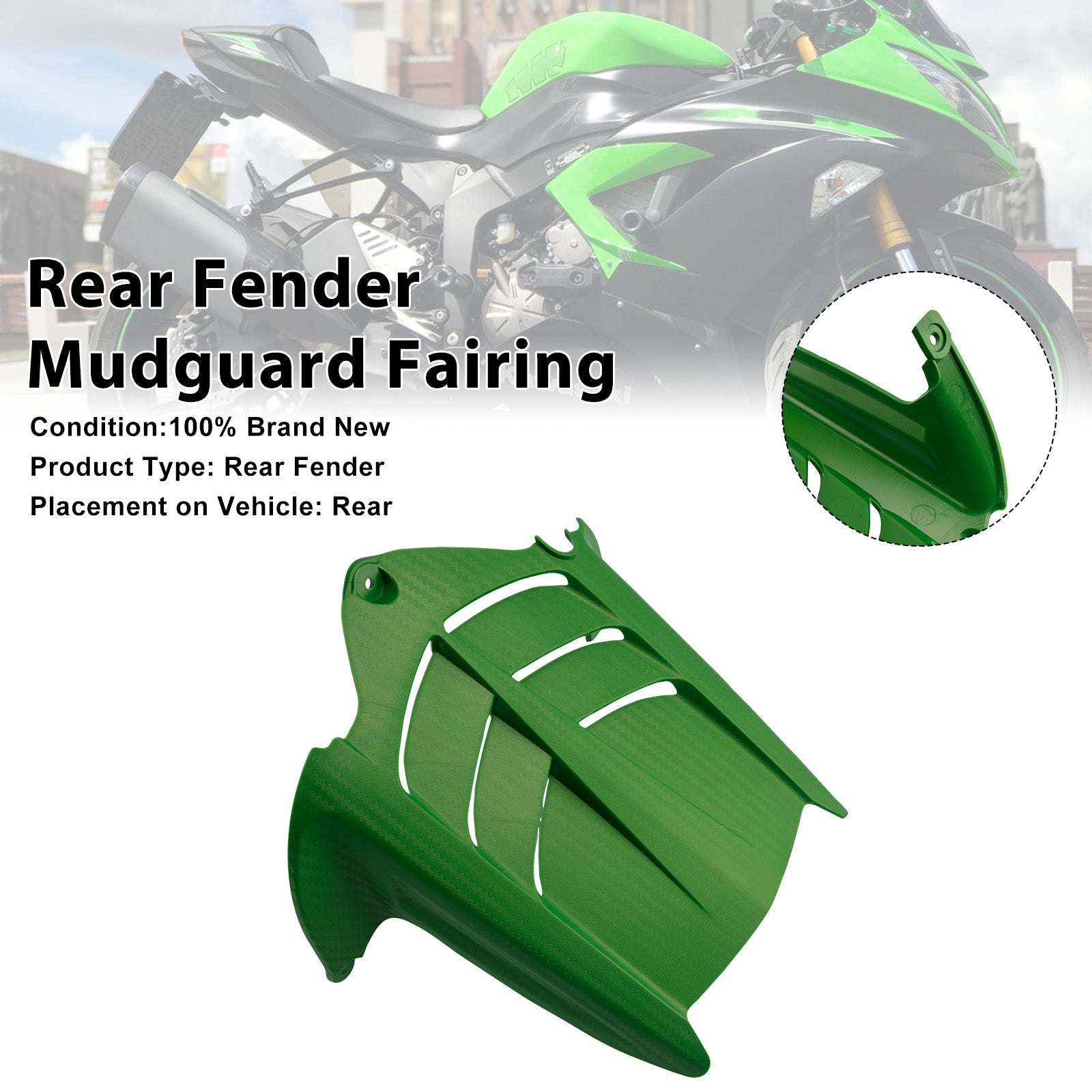 2009-2025 Kawasaki ZX-6R 636 Rear Fender Mudguard Fairing