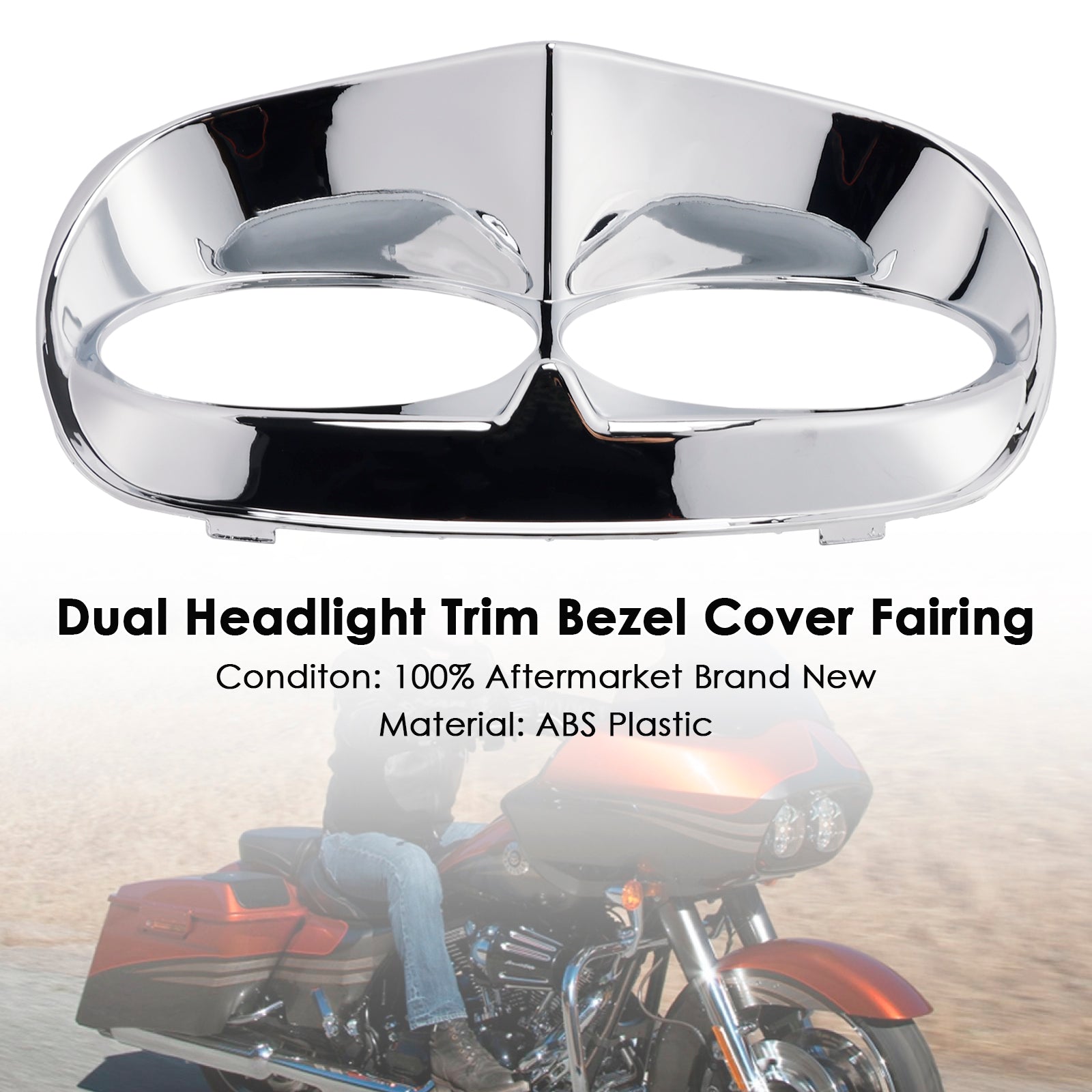 1998-2013 Road Glide Dual Headlight Trim Bezel Cover Fairing
