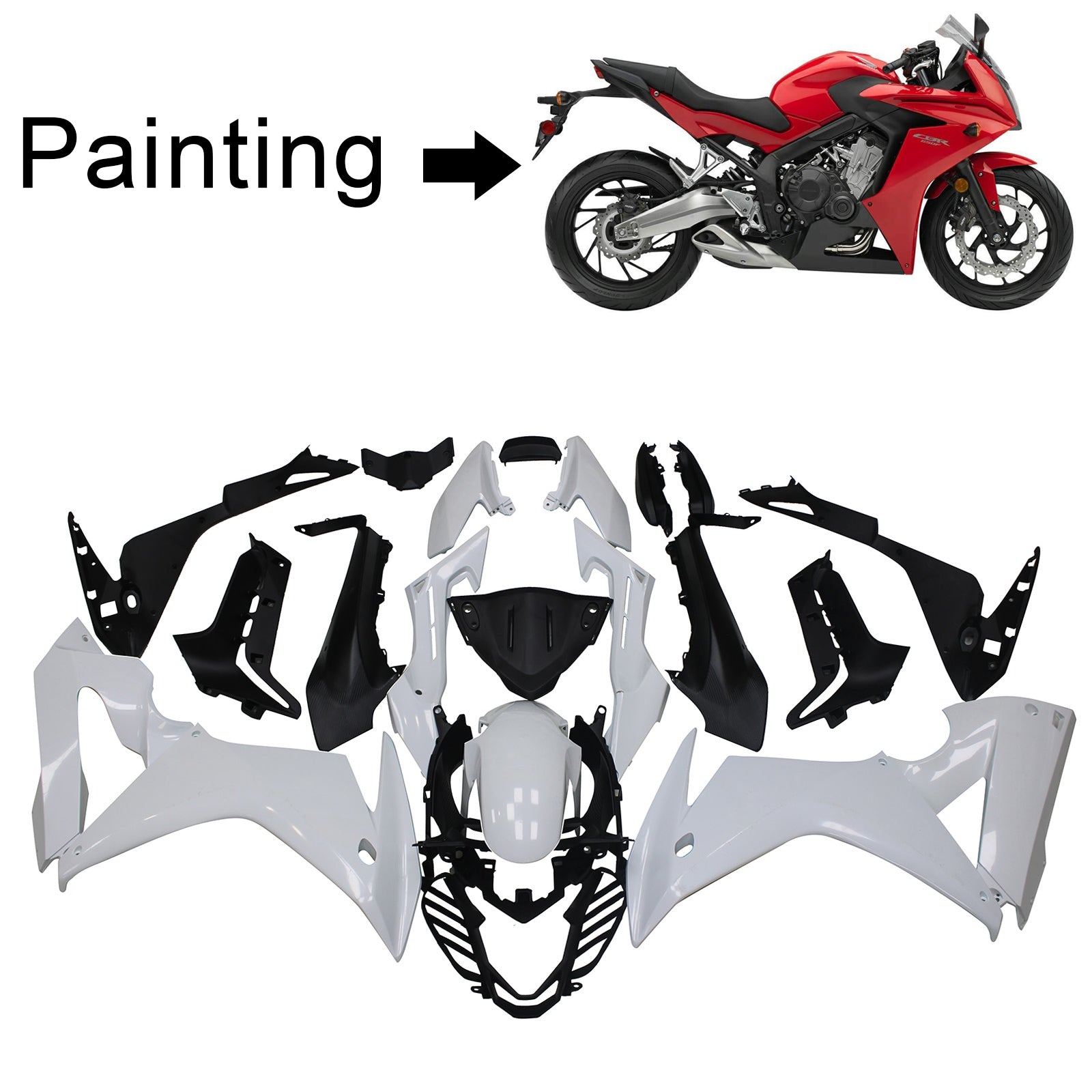 Amotopart 2017-2019 Honda CBR650F Red Fairing Kit