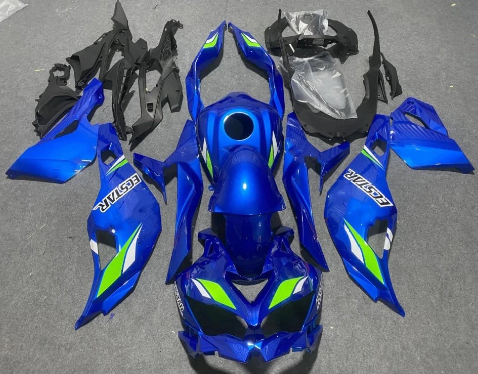 Amotopart 2019-2024 Kawasaki Ninja ZX25R ZX4R ZX4RR Kit de carénage bleu brillant