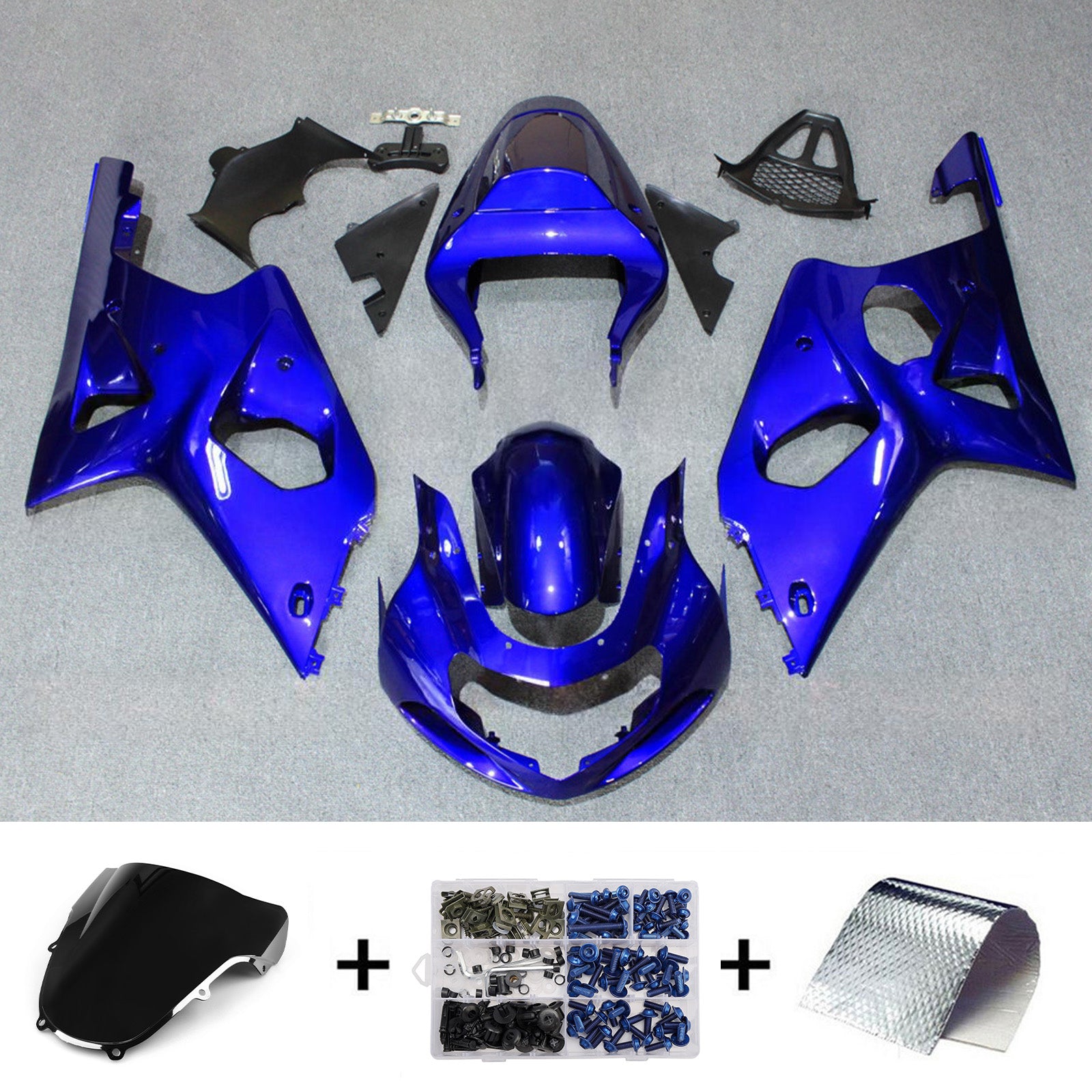 Amotopart 2000-2002 Suzuki GSXR1000 Blue Fairing Kit