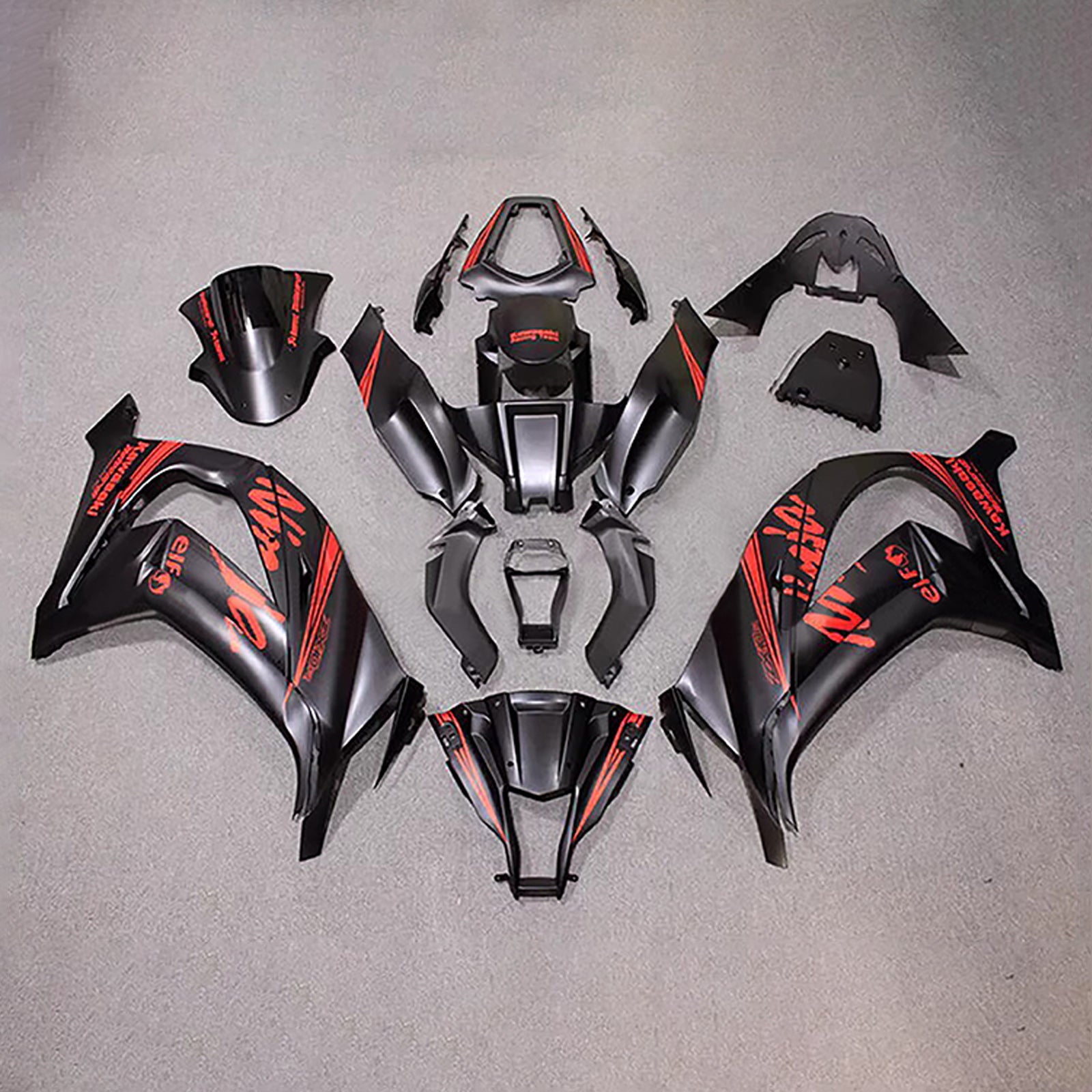 Amotopart 2011-2015 Kawasaki ZX10R Black Red Fairing Kit