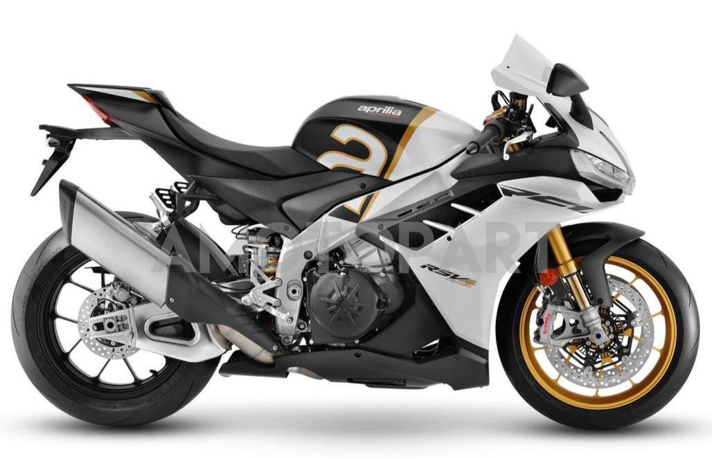 Amotopart 2022-2024 Aprilia RSV4 1100 Black White Gold Fairing Kit