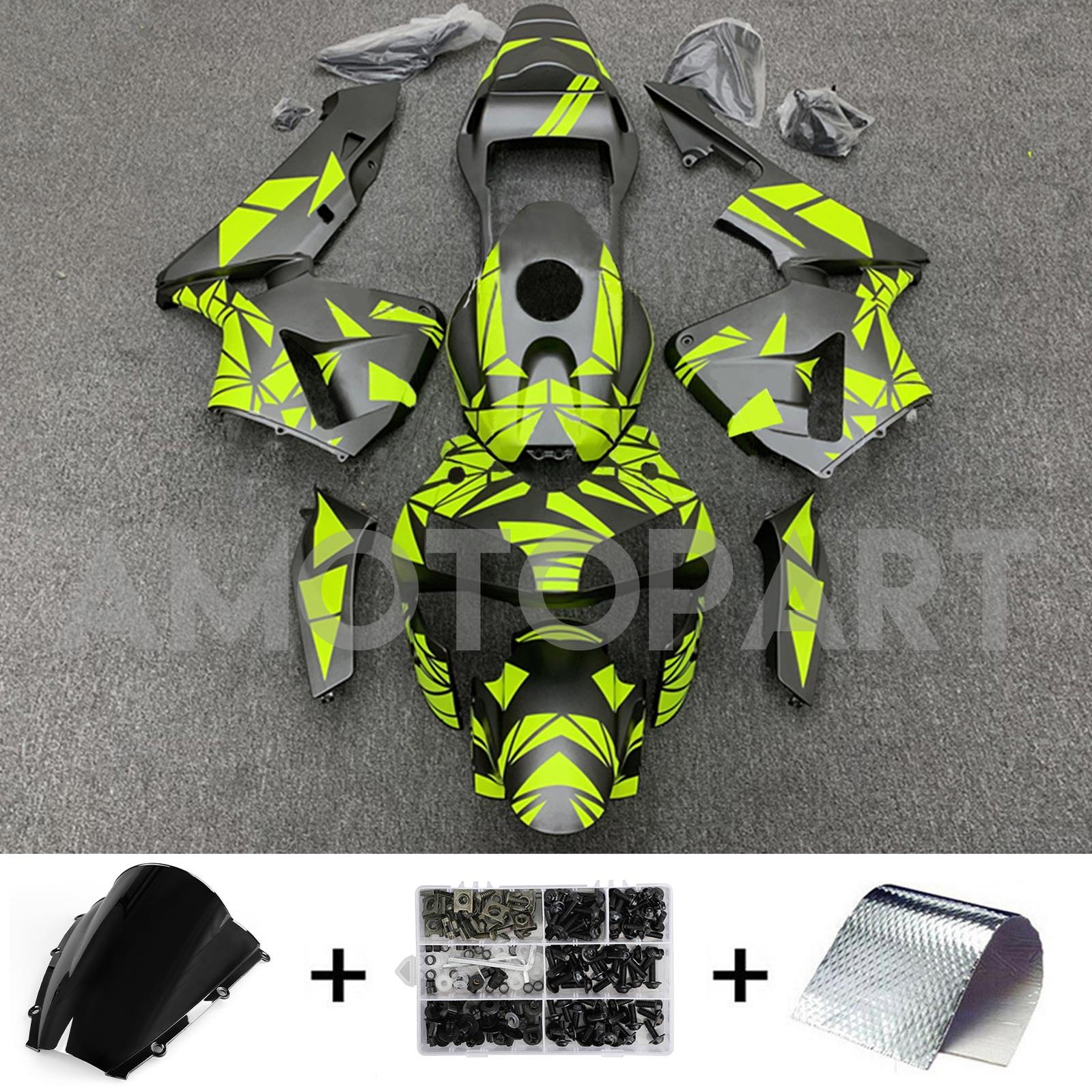 Amotopart 2003-2004 Honda CBR600RR Yellow Black Fairing Kit