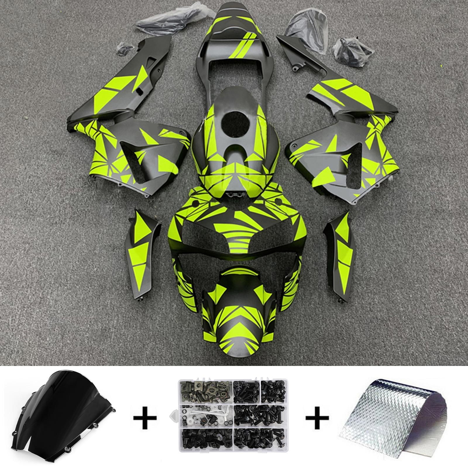 Amotopart 2003-2004 Honda CBR600RR Kit de carenado amarillo negro