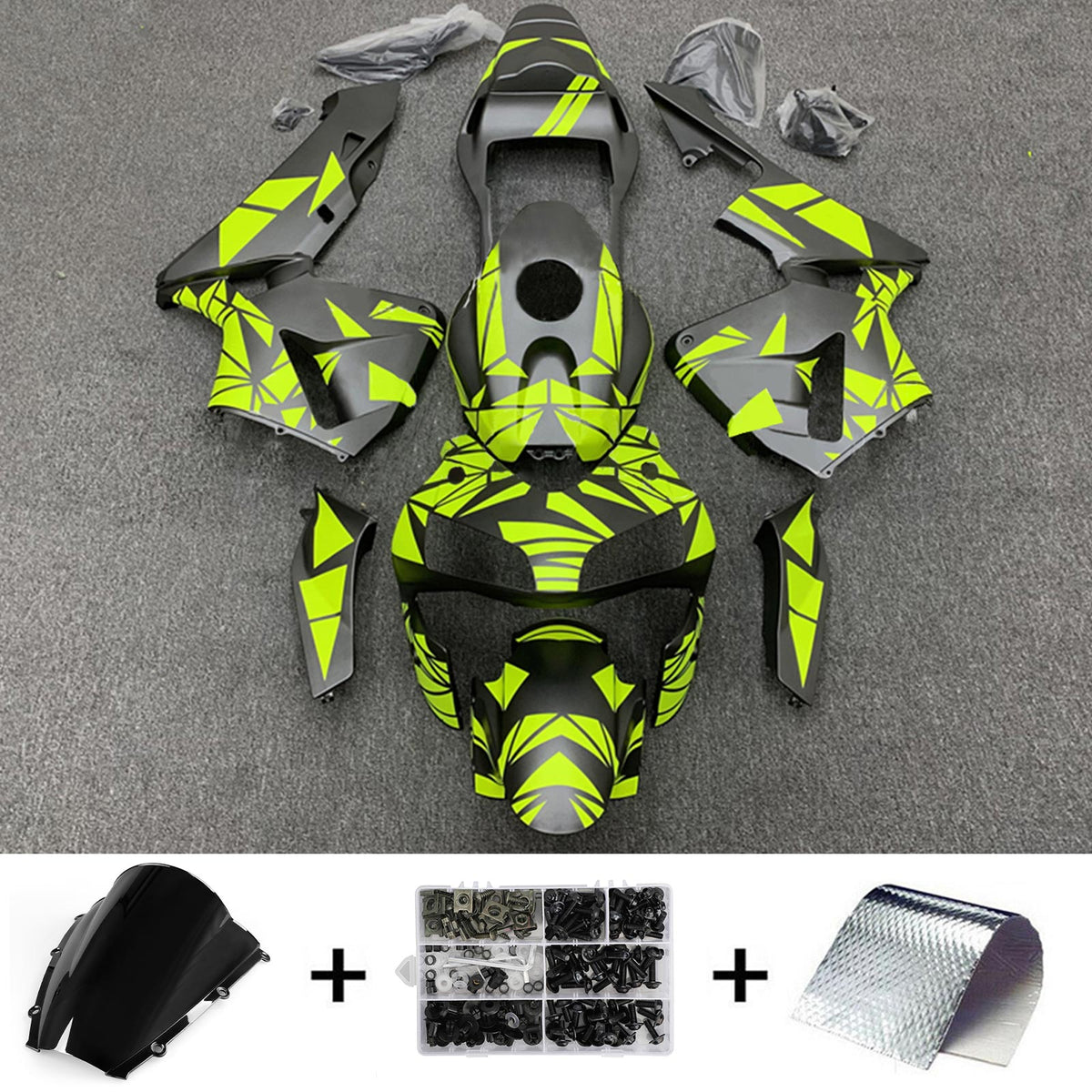 Amotopart 2003-2004 Honda CBR600RR Kit de carénage jaune noir