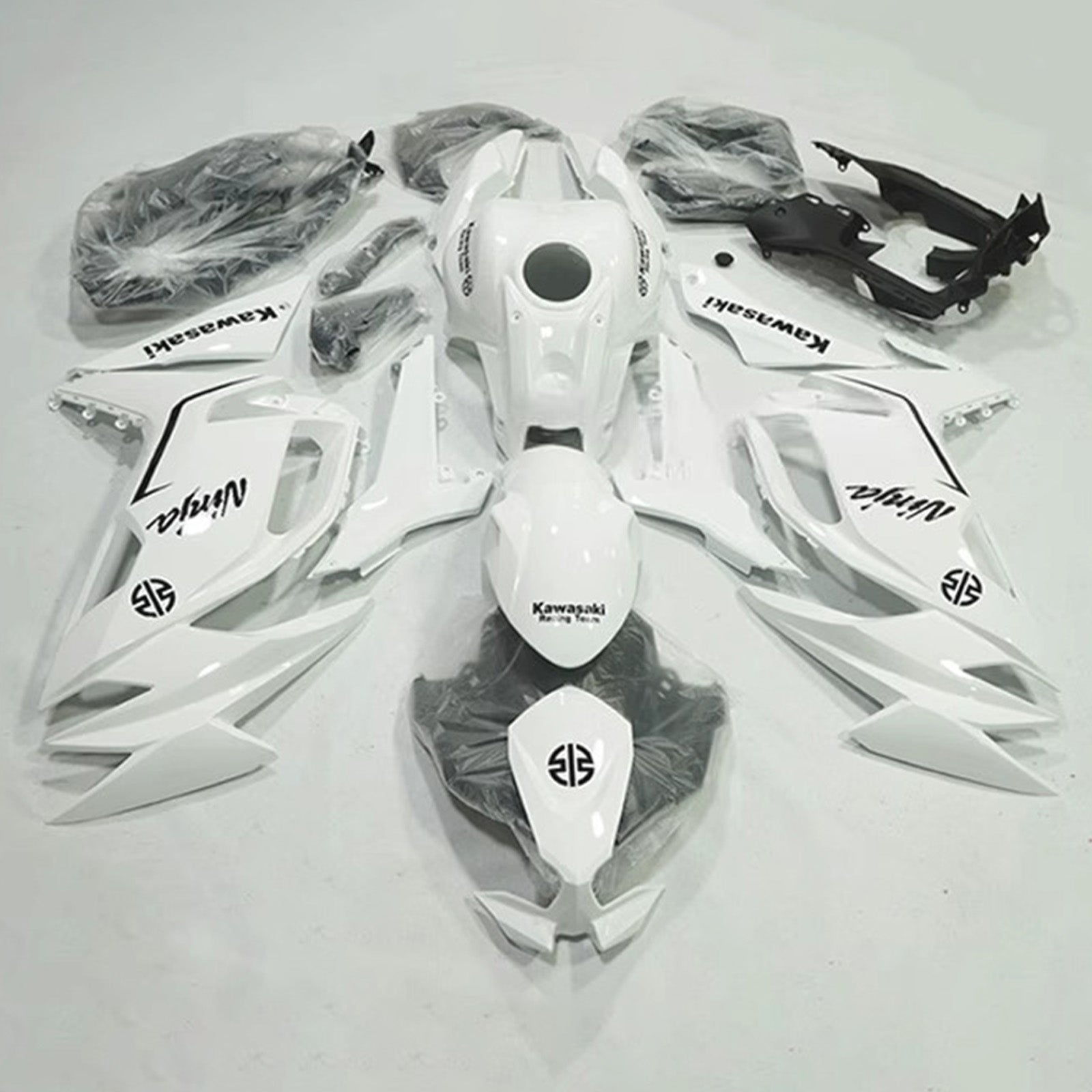 Amotopart 2020-2025 Kawasaki ER6F/Ninja650 White Fairing Kit