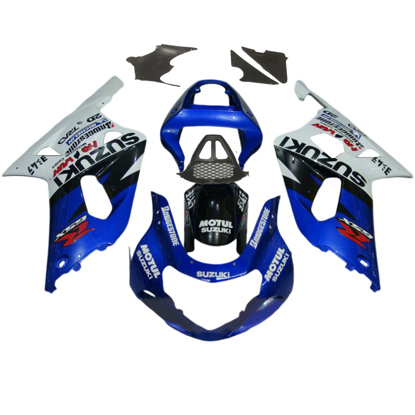 Amotopart 2000-2002 K1 K2 GSXR1000 Suzuki Bleu et Blanc Style5 Kit de carénage