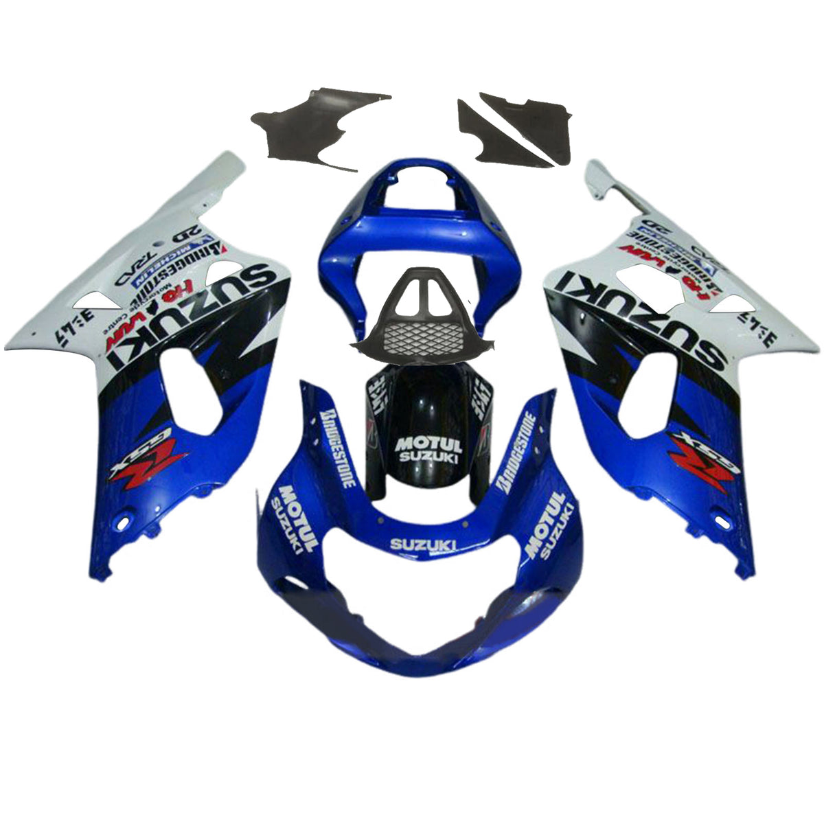 Amotopart 2000-2002 K1 K2 GSXR1000 Suzuki Blue&amp;White Style5 Verkleidungsset