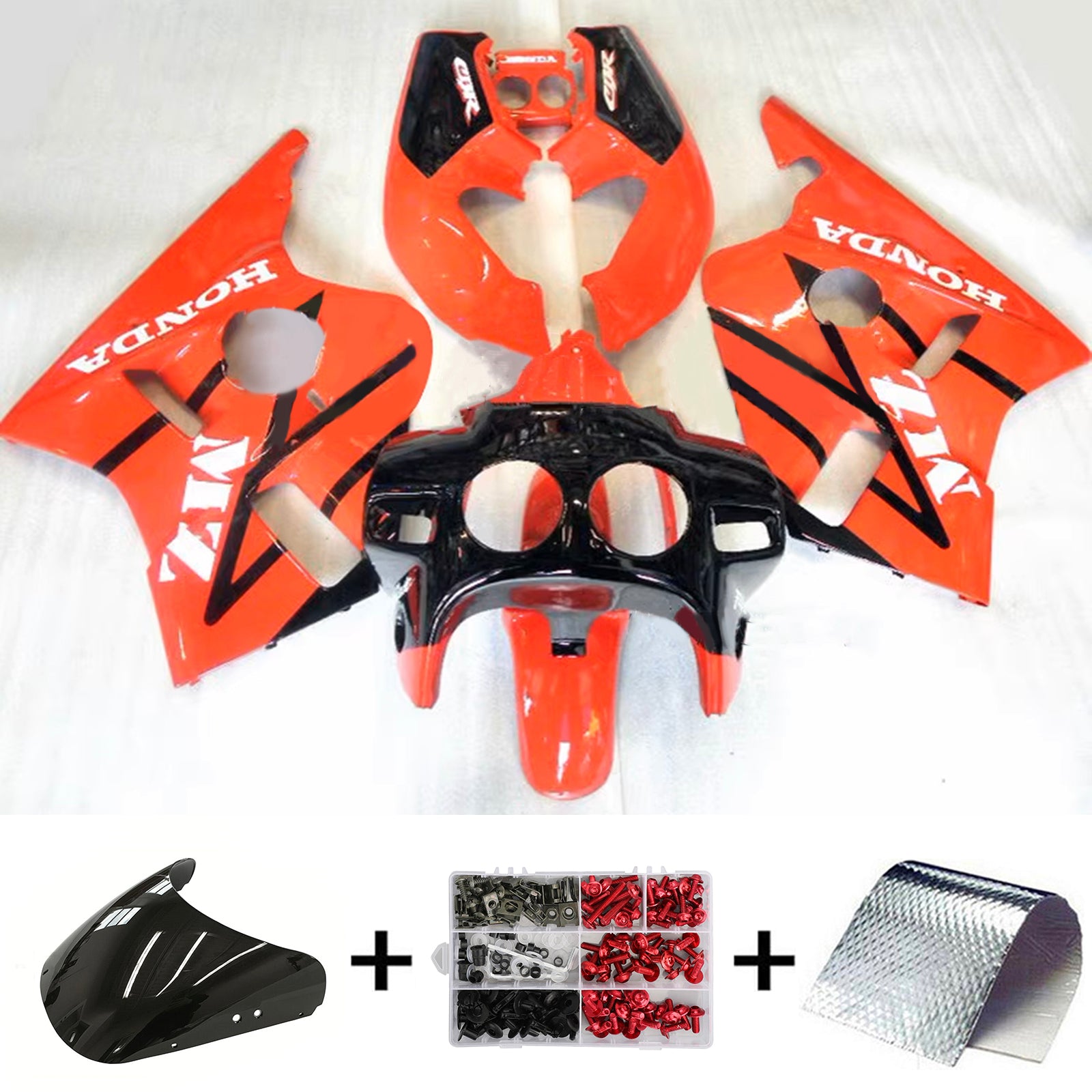 Amotopart 1987-1989 Honda CBR400RR NC23 Fairing Orange&Black Kit