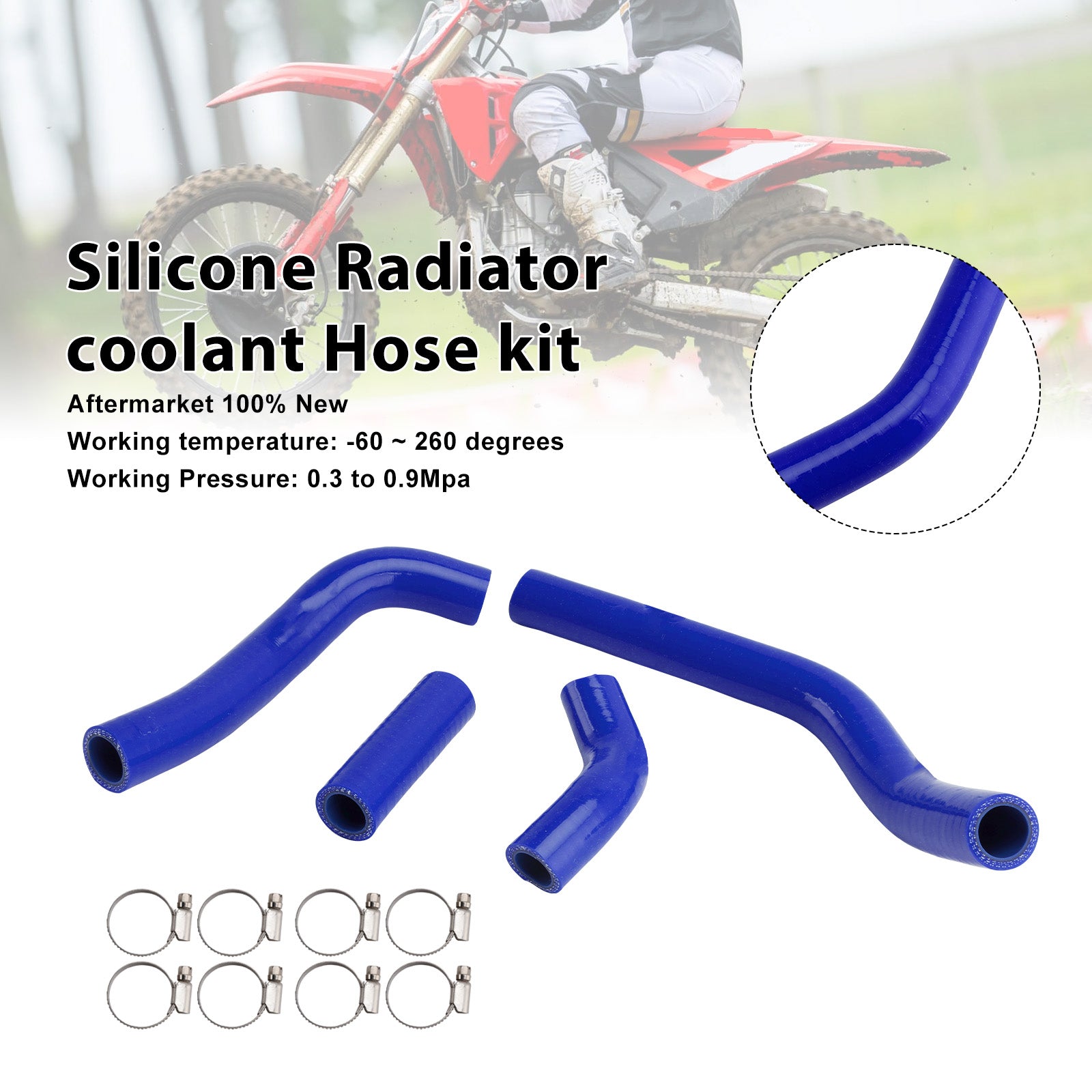 Honda CRF450R RX RWE 21-25 Silicone Radiator coolant Hose kit