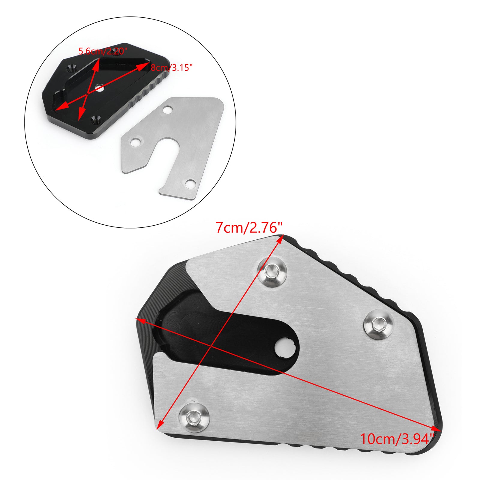 SUZUKI DL650 V-STROM 650 12-19 CNC Kickstand Side Stand Plate Extension Pad