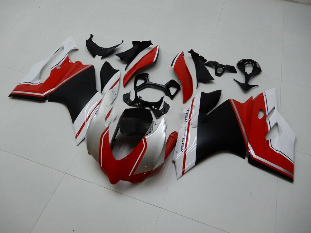 Amotopart 2012-2015 Ducati 899 Silver White Red Black Fairing Kit