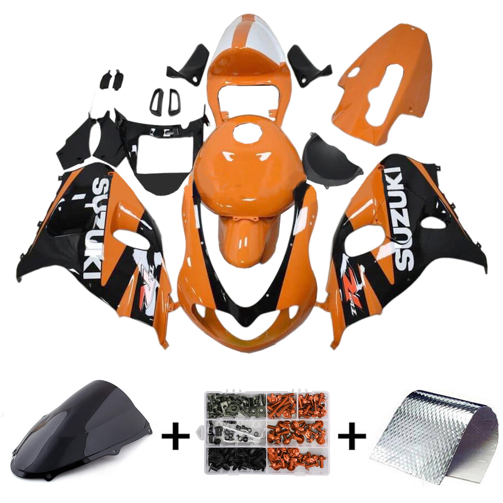 Amotopart 1998-2003 TL1000R Suzuki Kit de carenado naranja y negro