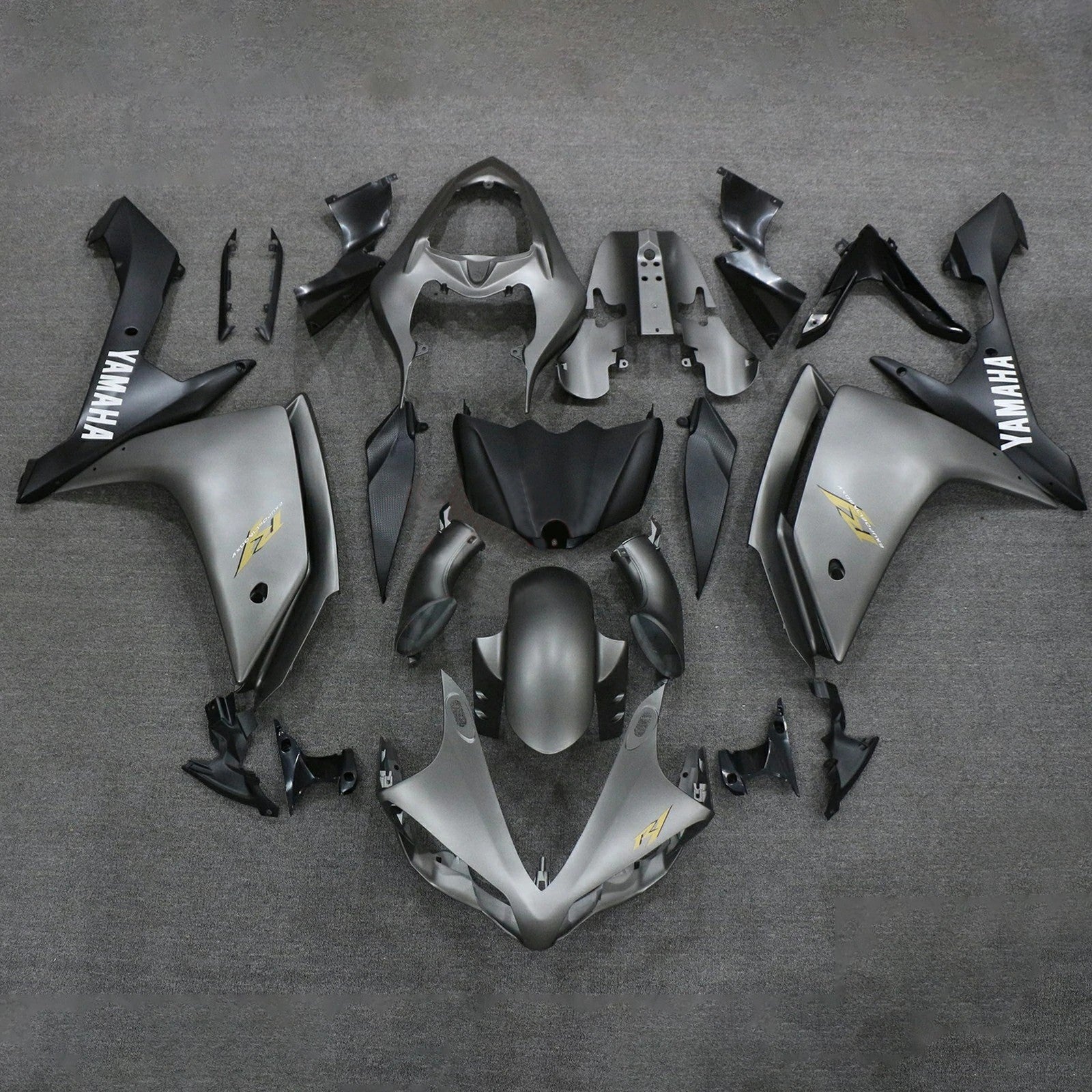 Amotopart 2007-2008 Yamaha YZF 1000 R1 Kit de carénage gris brillant et mat