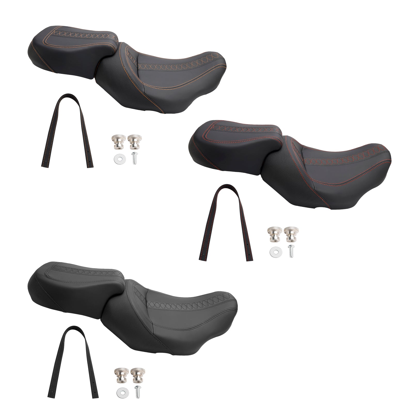 23-24 Touring Cvo Glide Complete Cushion Rider Passenger Seat Orange