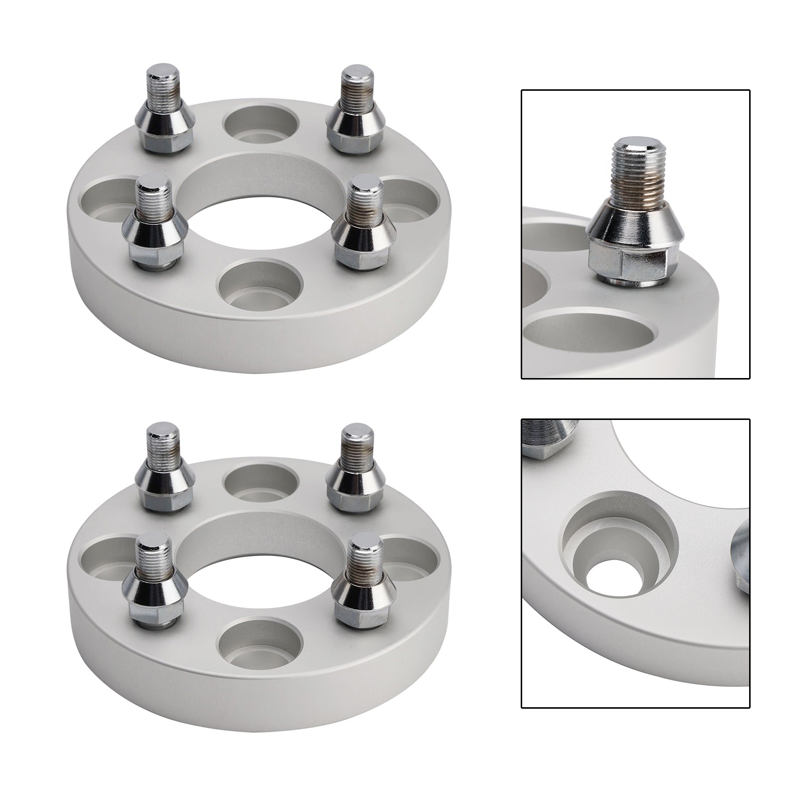 Yamaha Club Car Ezgo 1" Wheel Spacers Kit Cable Golf Carts Lug Nuts Silver