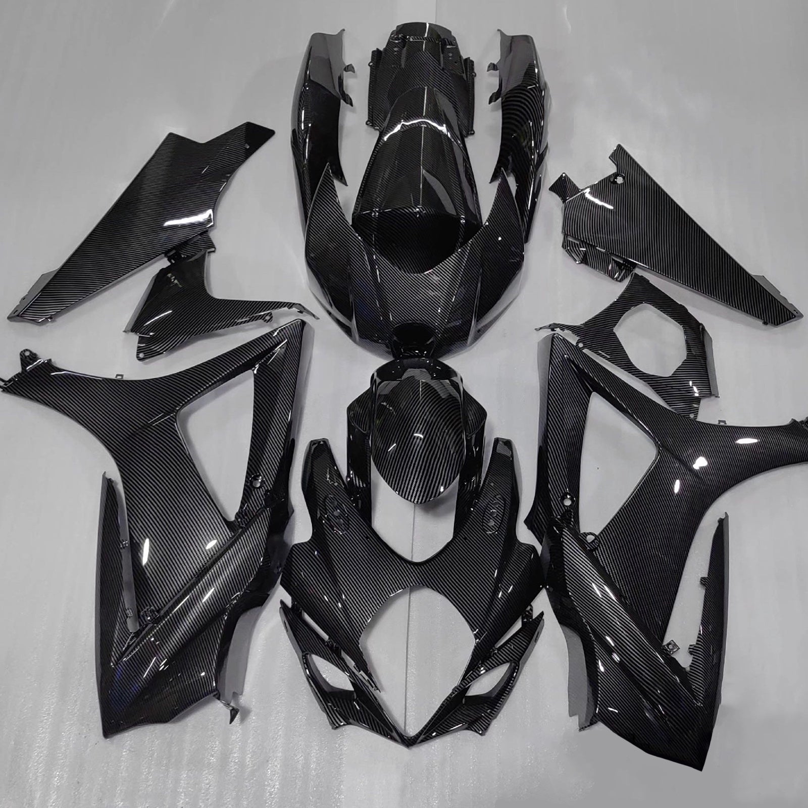 Amotopart 2007-2008 Suzuki GSXR1000 Black Carbon Fiber Pattern Fairing Kit