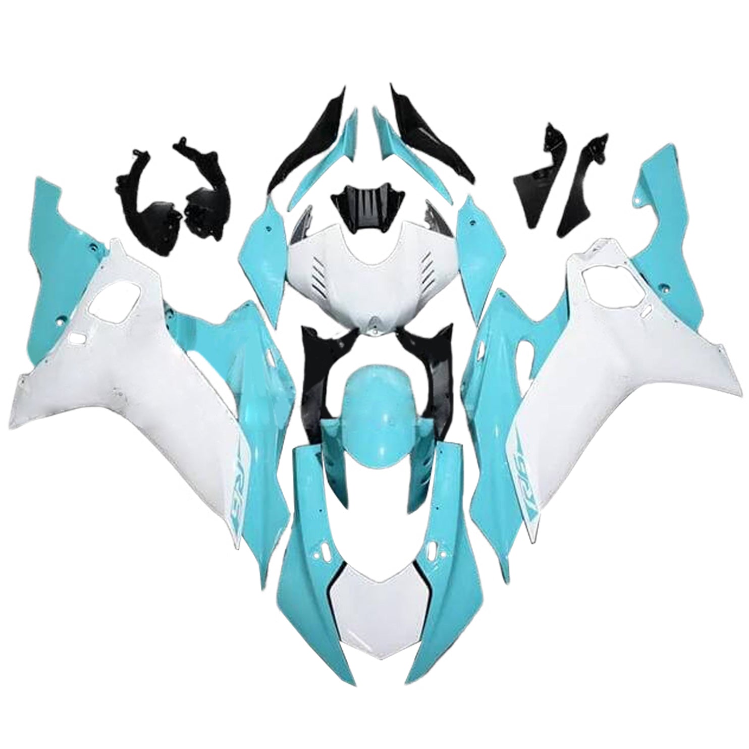 Amotopart 2017-2023 Yamaha YZF R6 White Light Blue Fairing Kit