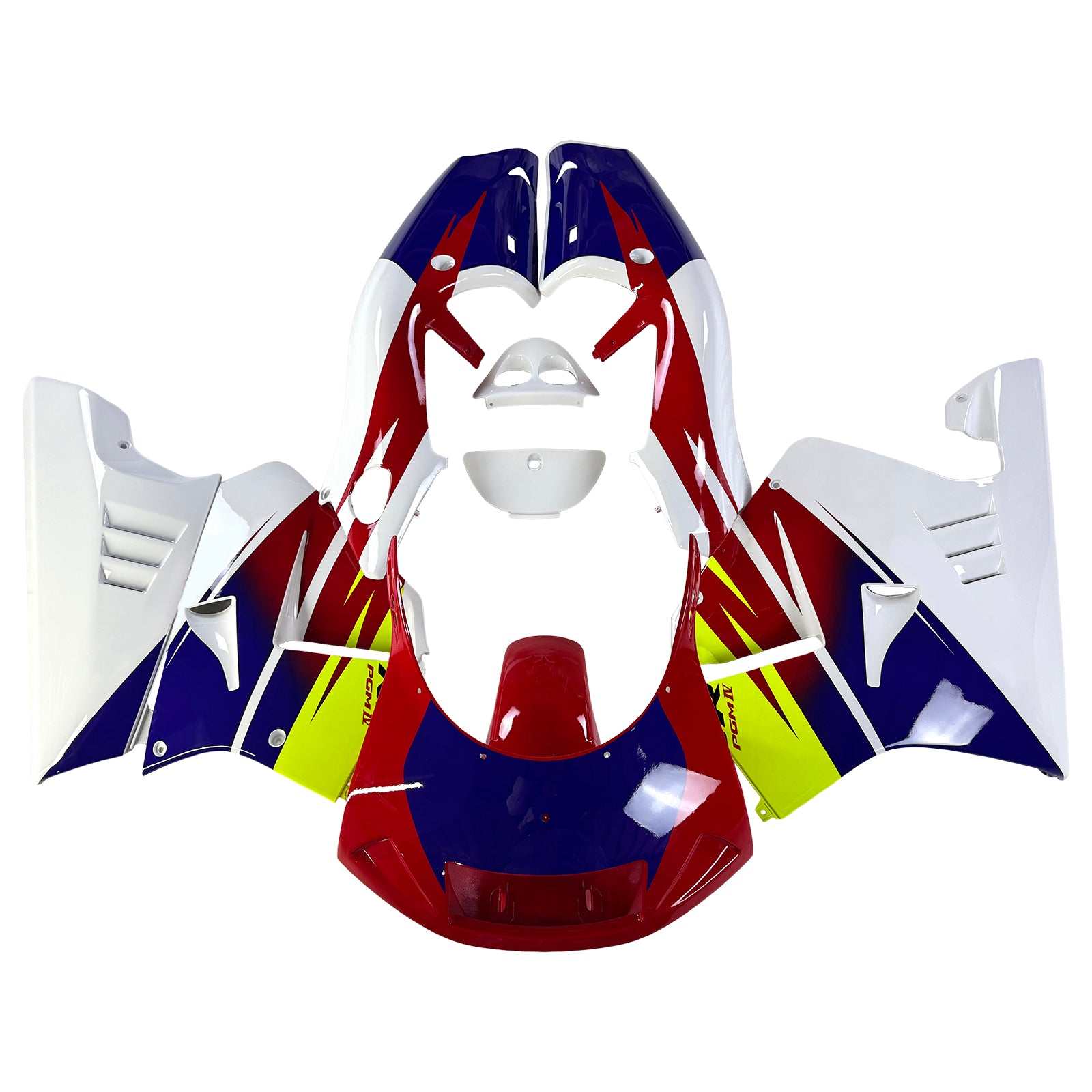 Amotopart 1994-1996 Honda NSR250 PGM-4 White/Red/Blue/Yellow Fairing Kit