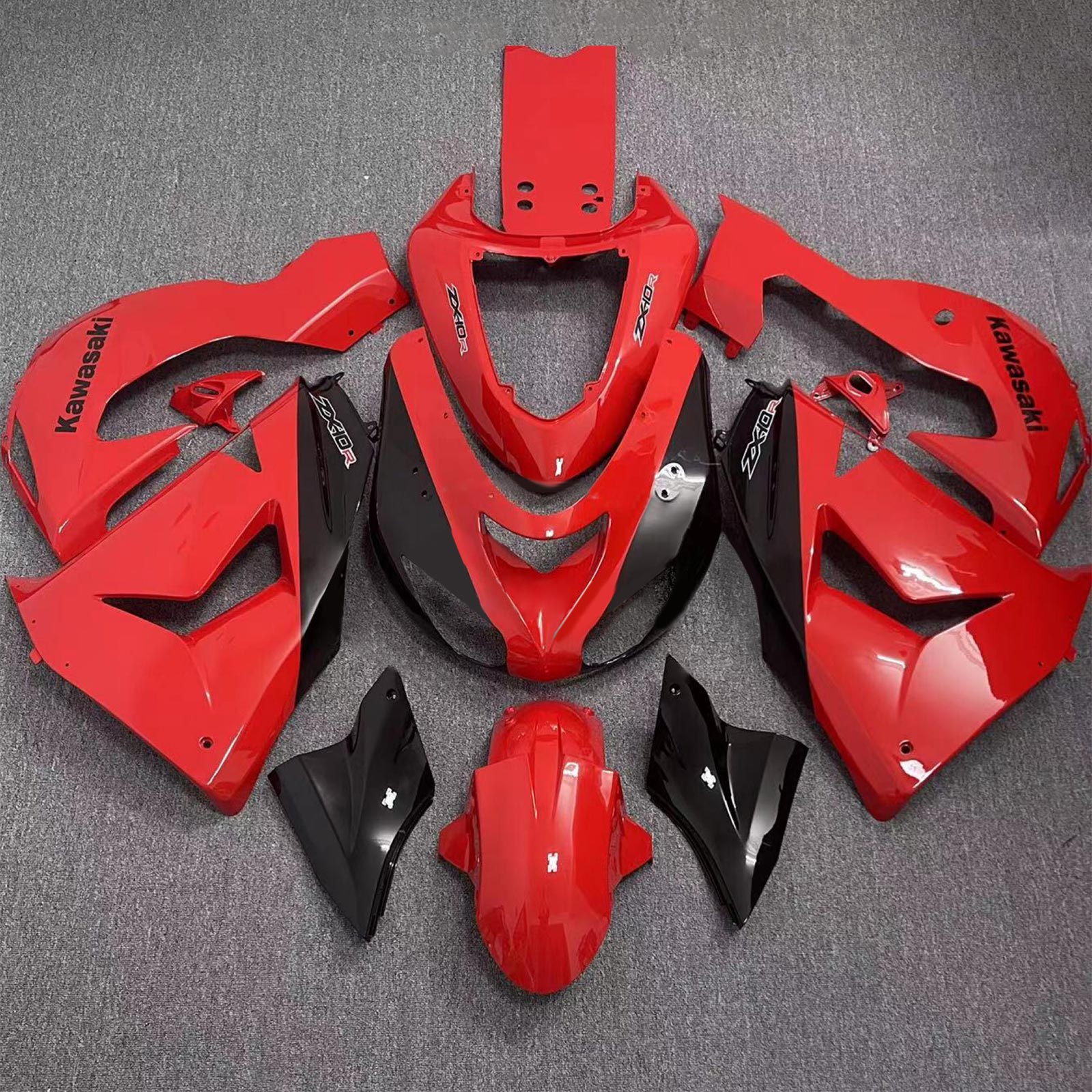 Amotopart 2006–2007 Kawasaki ZX10R rotes Verkleidungsset