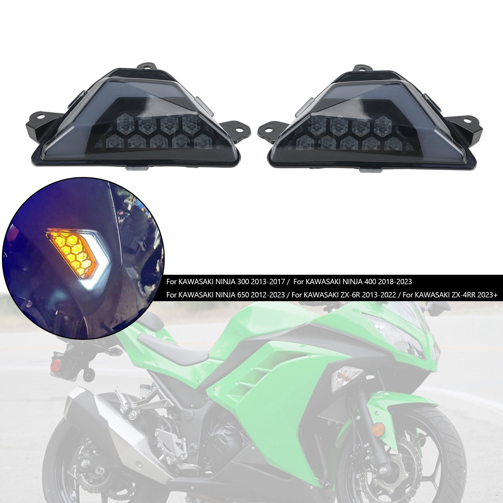 2012+ Kawasaki Ninja 300 400 650 ZX 6R ZX 4RR LED-Blinker vorne