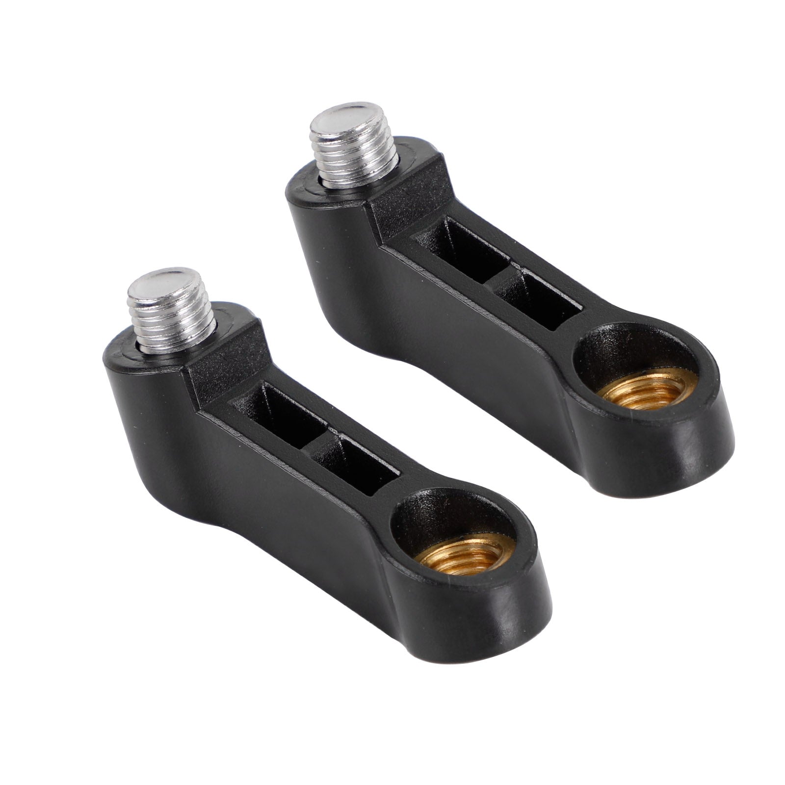 Pair M10 Plastic Mirror Riser/Extender Adapter Mounts Right & Left Hand Thread