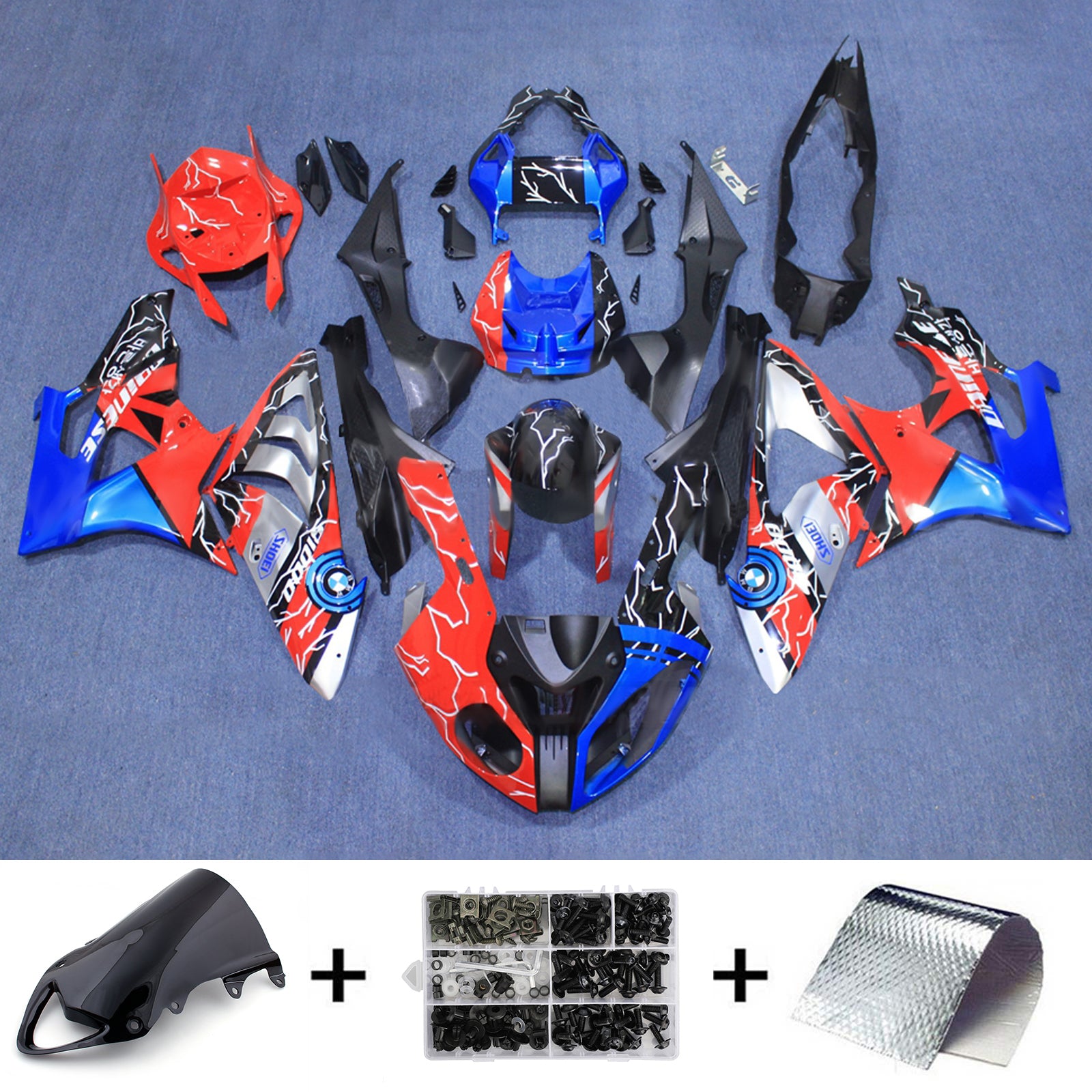 Amotopart 2009-2014 BMW S1000RR Black Red Blue Silver Fairing Kit