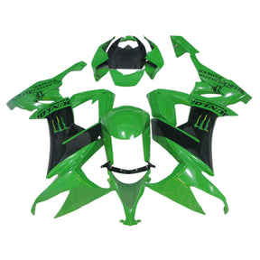 Amotopart 2008-2010 Kawasaki ZX10R Black Green Fairing Kit