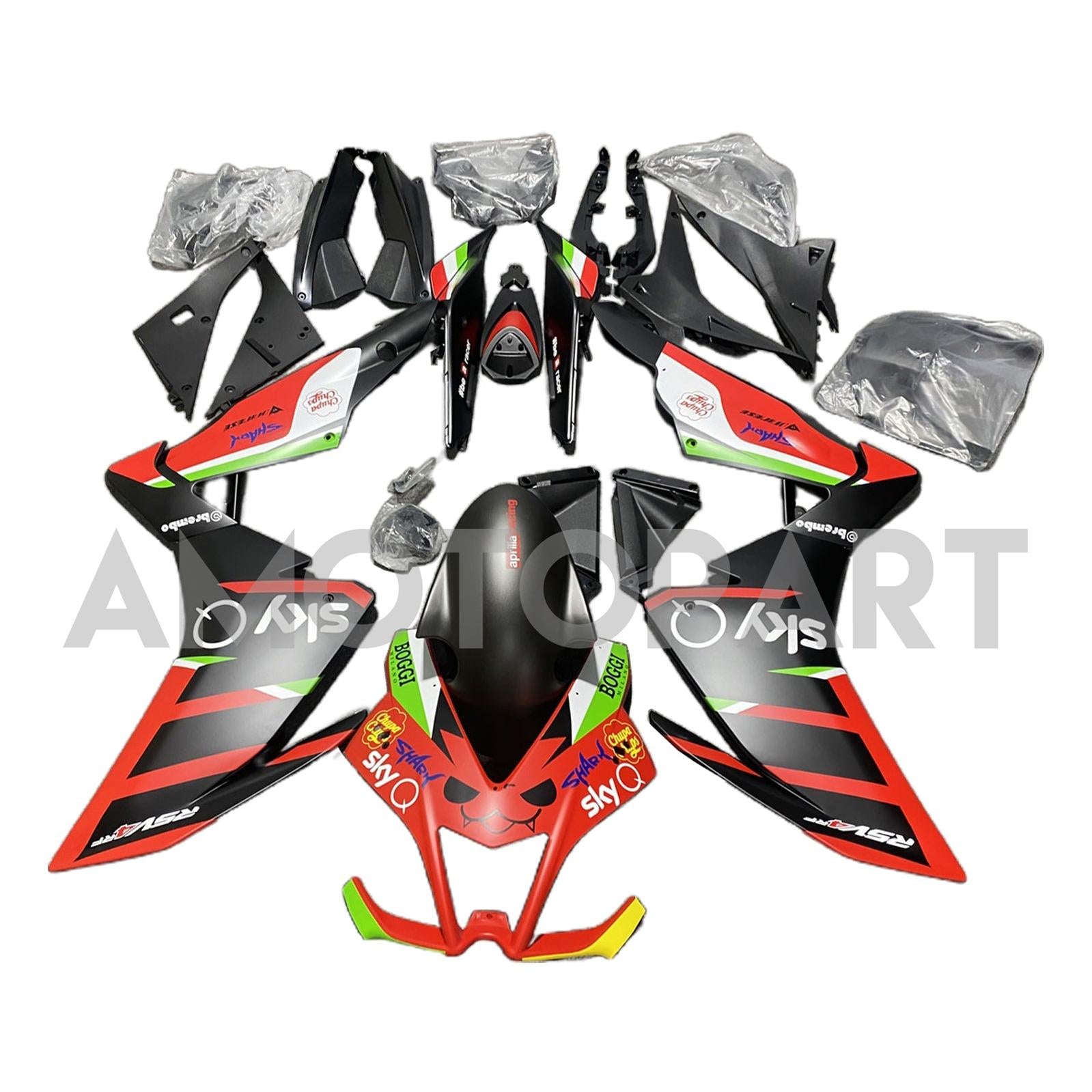 Amotopart 2009-2015 RSV4 1000 Aprilia Red&Black Style5 Fairing Kit
