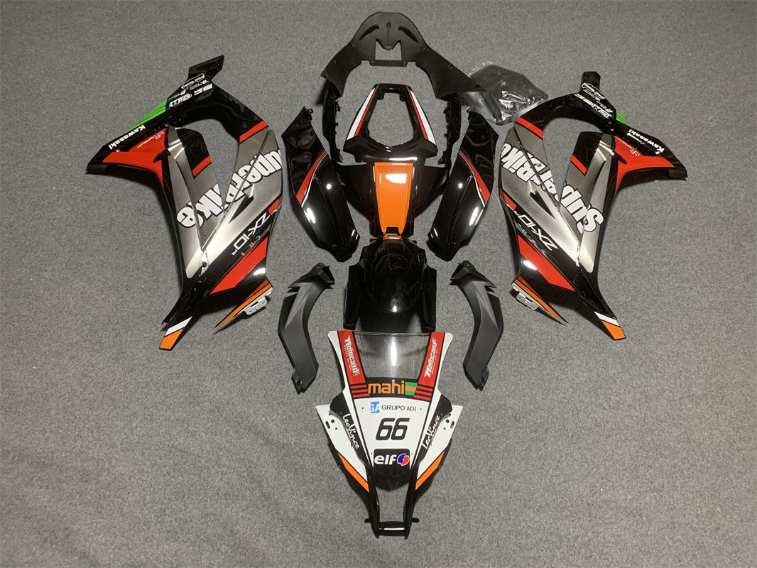 Amotopart 2011–2015 Kawasaki ZX10R Rot-Schwarzes Verkleidungsset