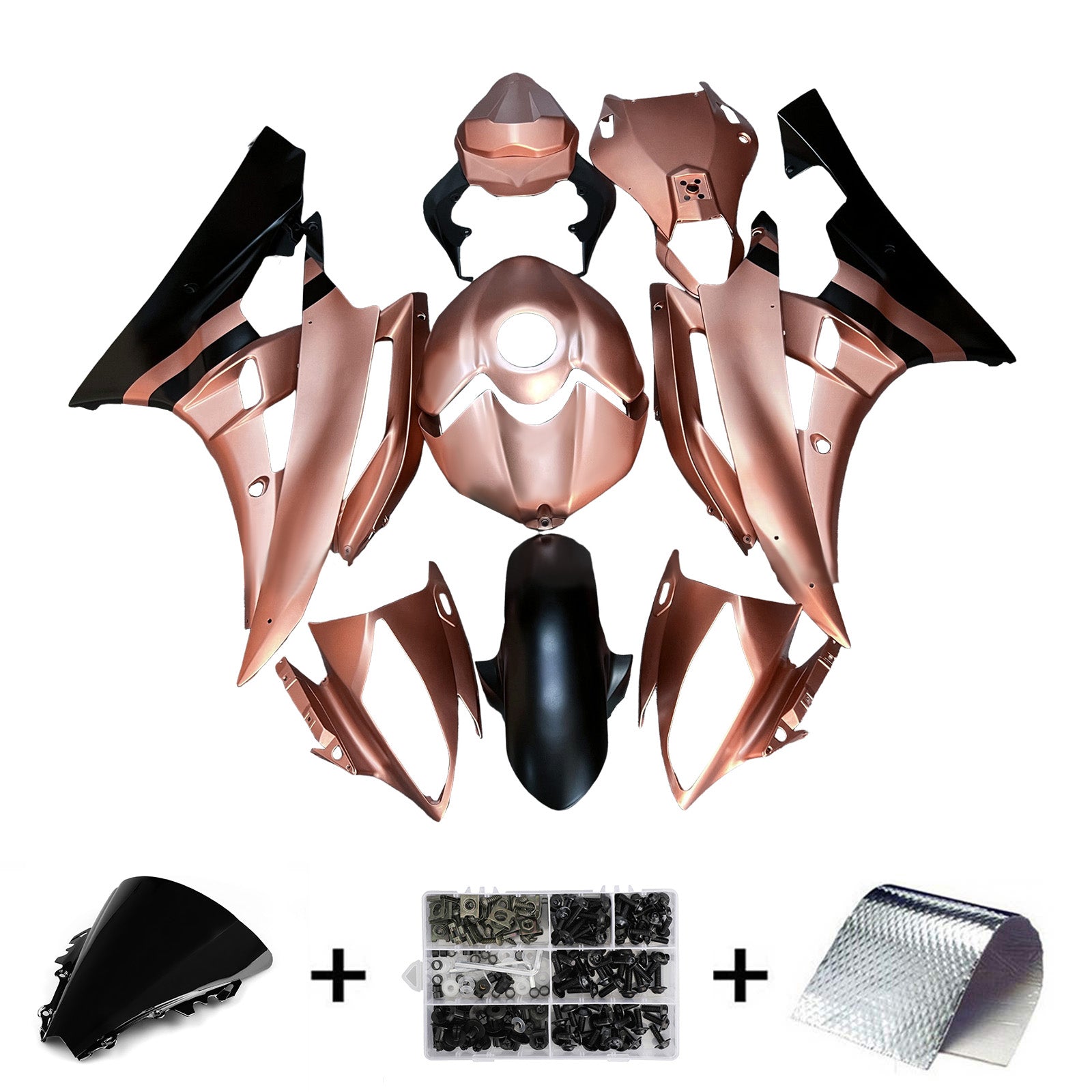 Amotopart 2006-2007 Yamaha YZF-R6 Pink & Black Fairing Kit