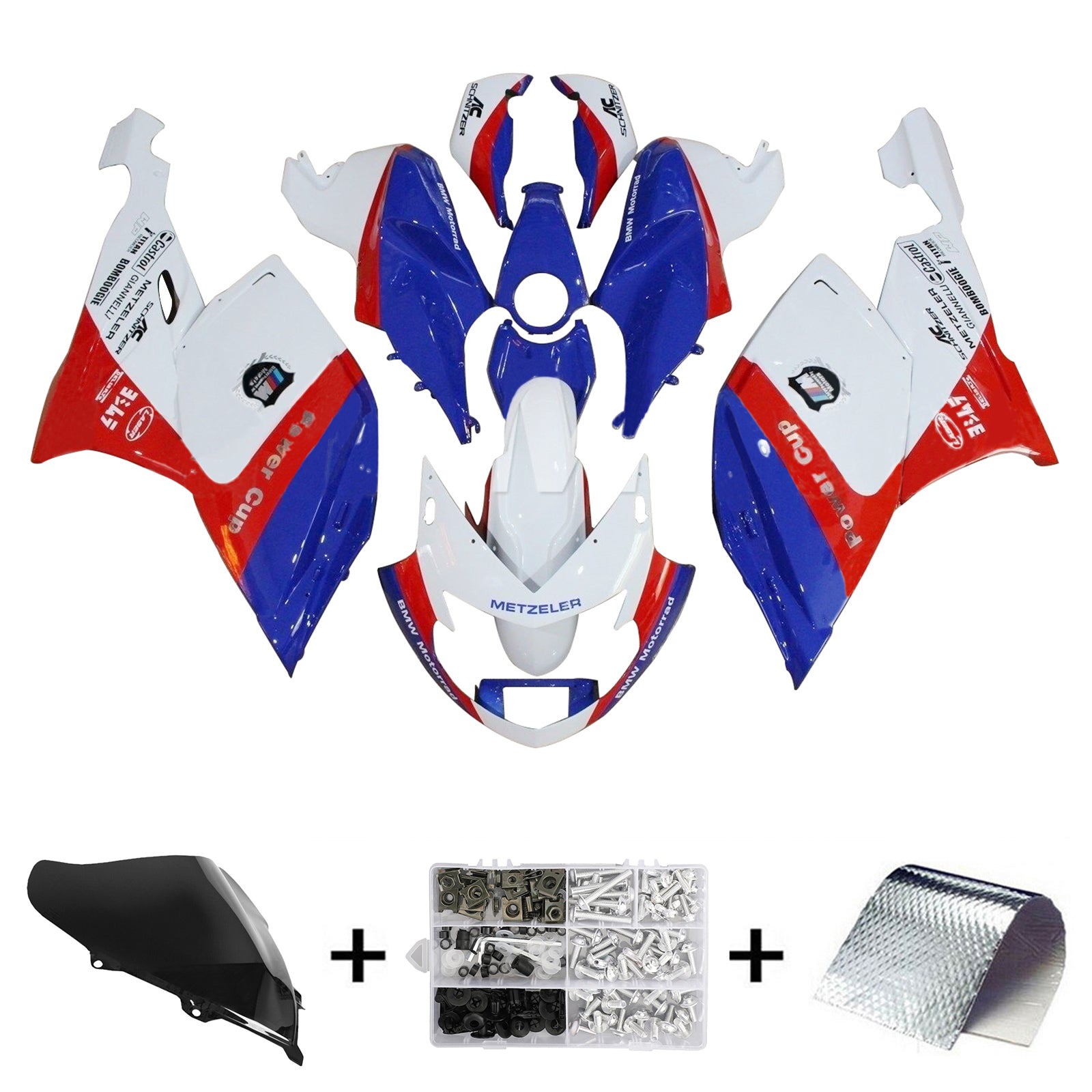 Amotopart 2005-2010 BMW K1200S Blue&Red Fairing Kit