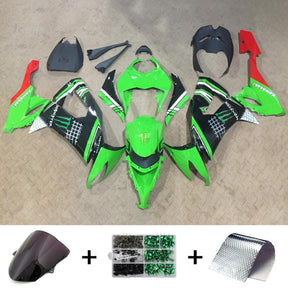 Amotopart 2008-2010 Kit carena Kawasaki ZX10R verde e rosso Style4