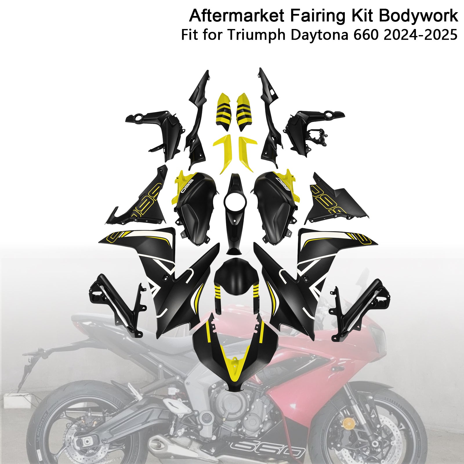 Amotopart 2024-2025 Triumph Daytona 660 Fairing Kit Collection