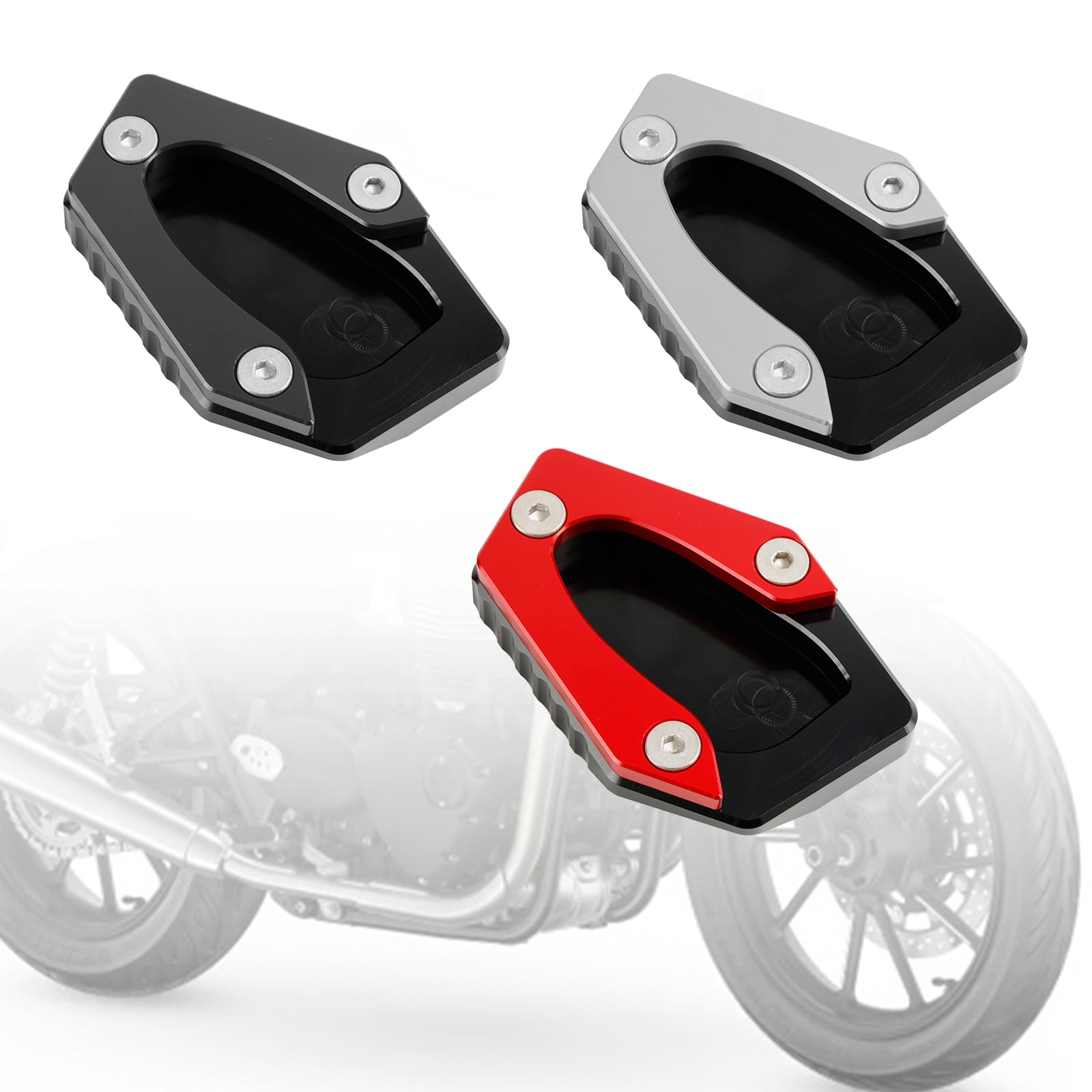 Pata de cabra para Twin 900 de 22-23 velocidades y Street Twin 16-18 y Street Cup 17-18 Almohadilla de placa ampliada