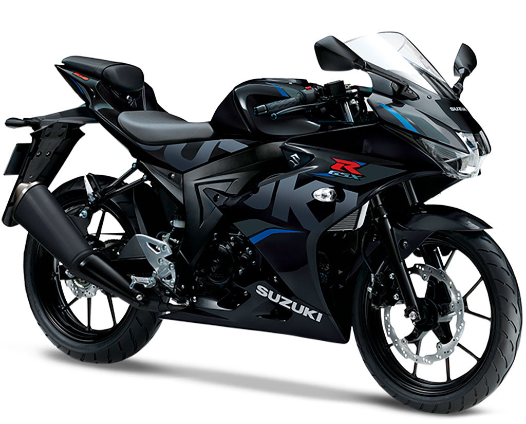 Amotopart 2017-2024 Suzuki GSX-R125 Kit de carénage noir bleu foncé (convient uniquement à la version américaine)