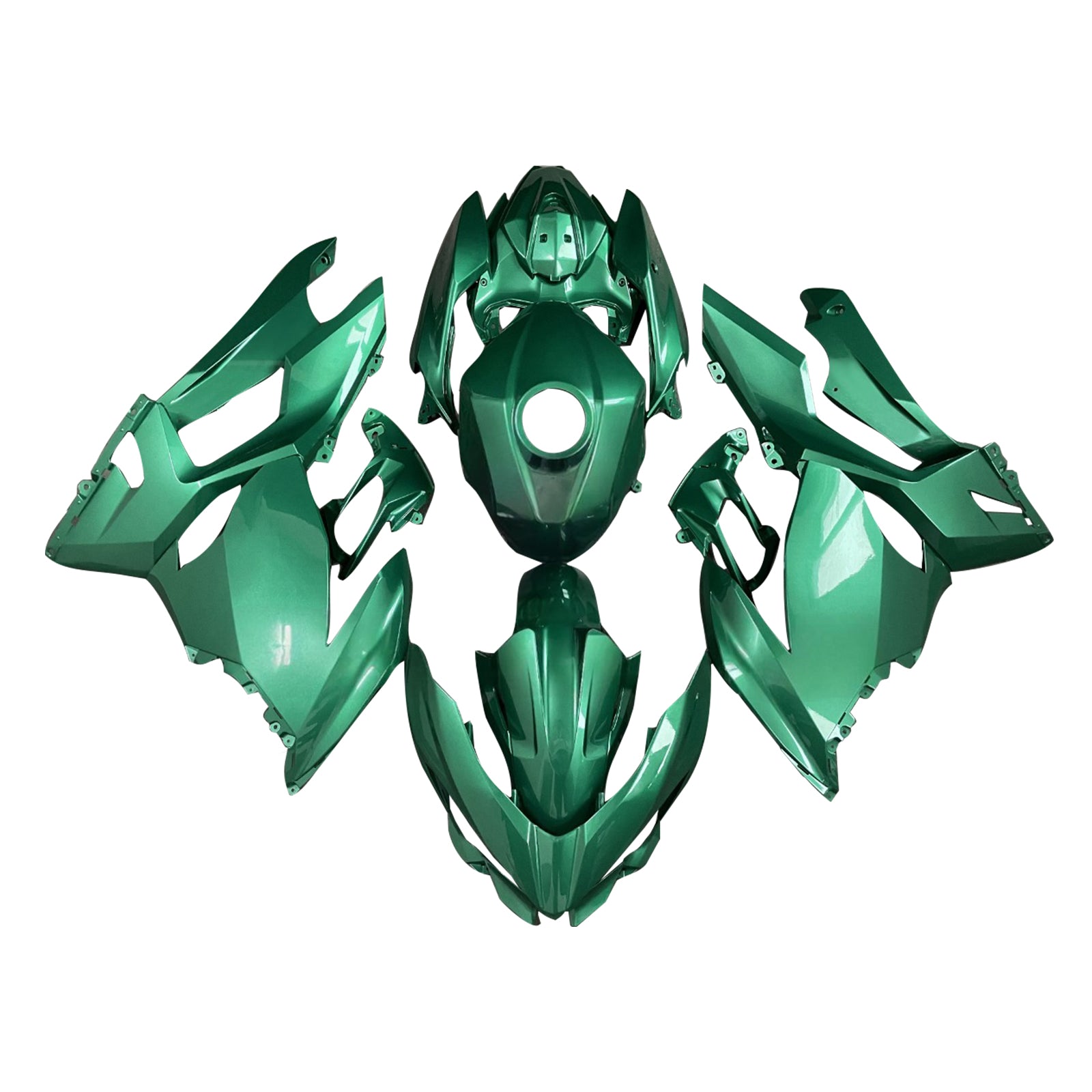 Amotopart 2018-2024 Kawasaki EX400 Ninja400 Glossy Green Fairing Kit
