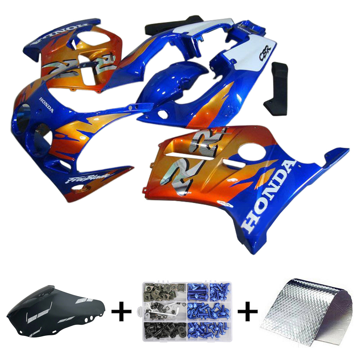 Amotopart 1988-1989 Honda CBR250RR MC19 Kit de carenado azul