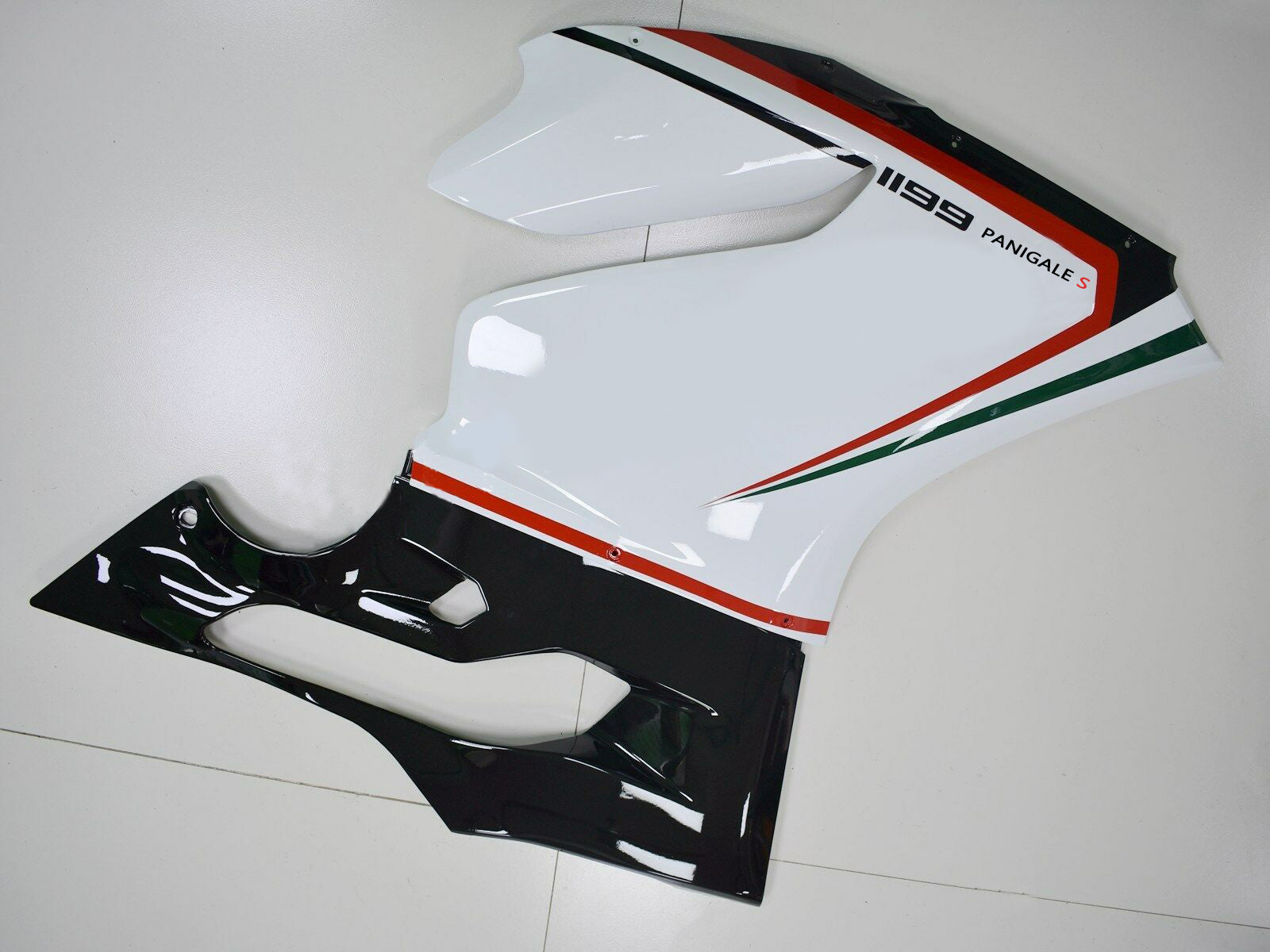 Amotopart 2012-2015 Ducati 899 Kit de carenagem de linhas vermelhas pretas e verdes brancas