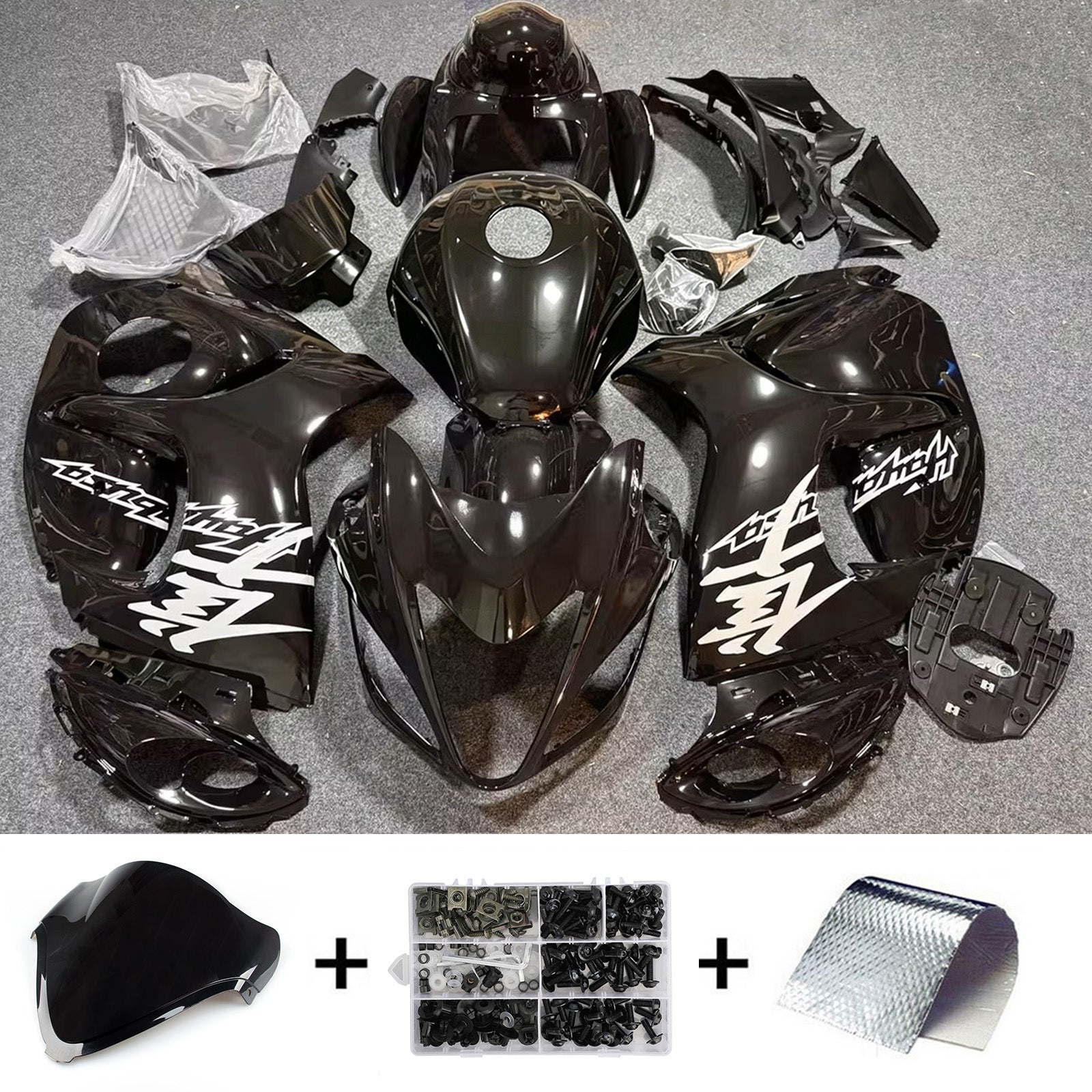 Amotopart 2008-2020 Suzuki Hayabusa GSX1300R Black Fairing Kit