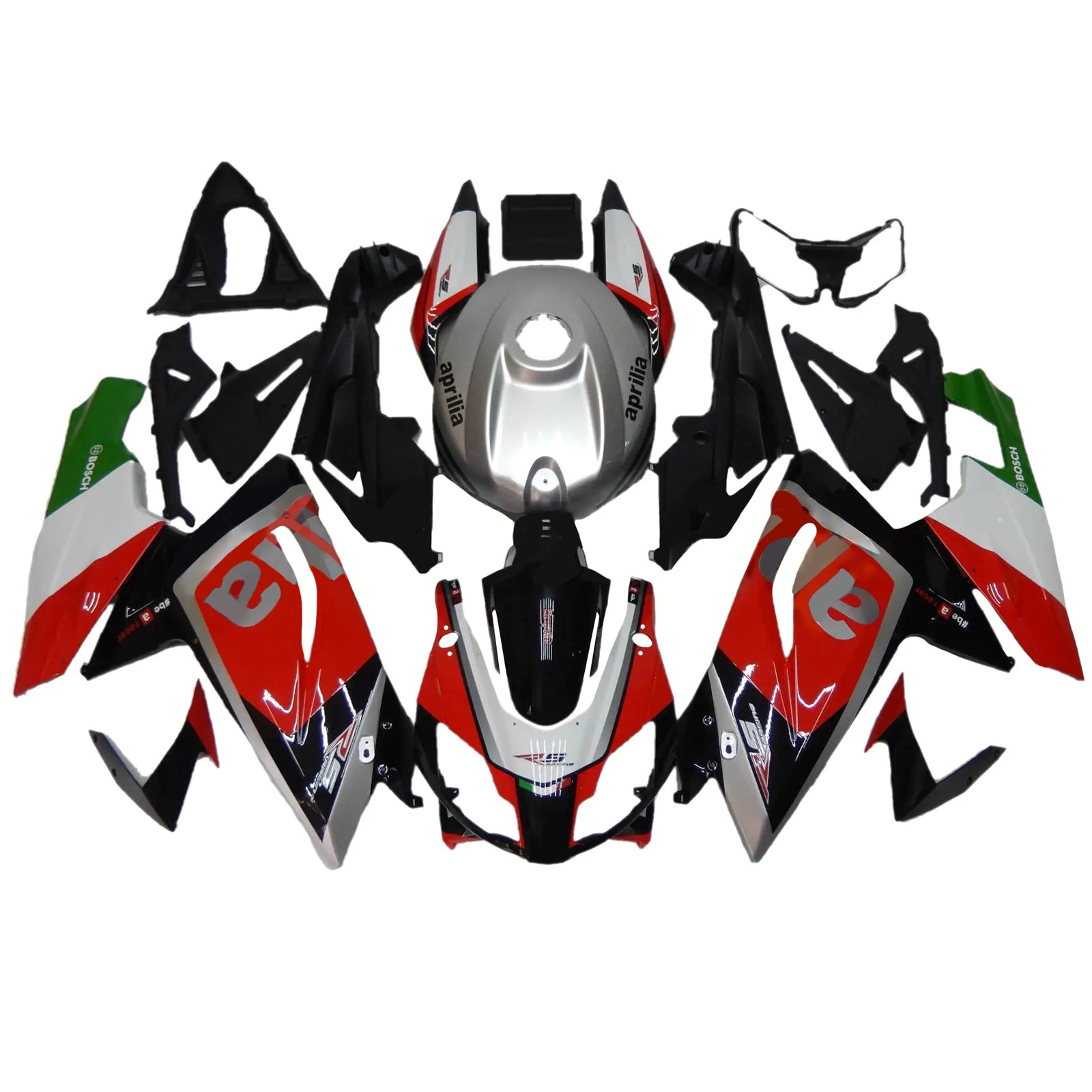 Amotopart 2006-2011 RS125 Aprilia Red&Green Style1 Fairing Kit