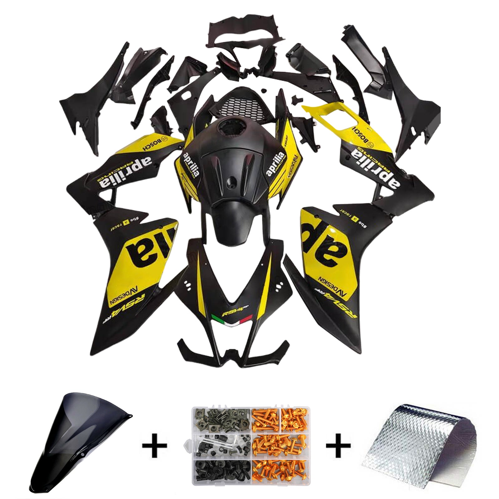 Amotopaart 2012-2016 RS4 125 50 Aprilia Gold&Black Fairing Kit