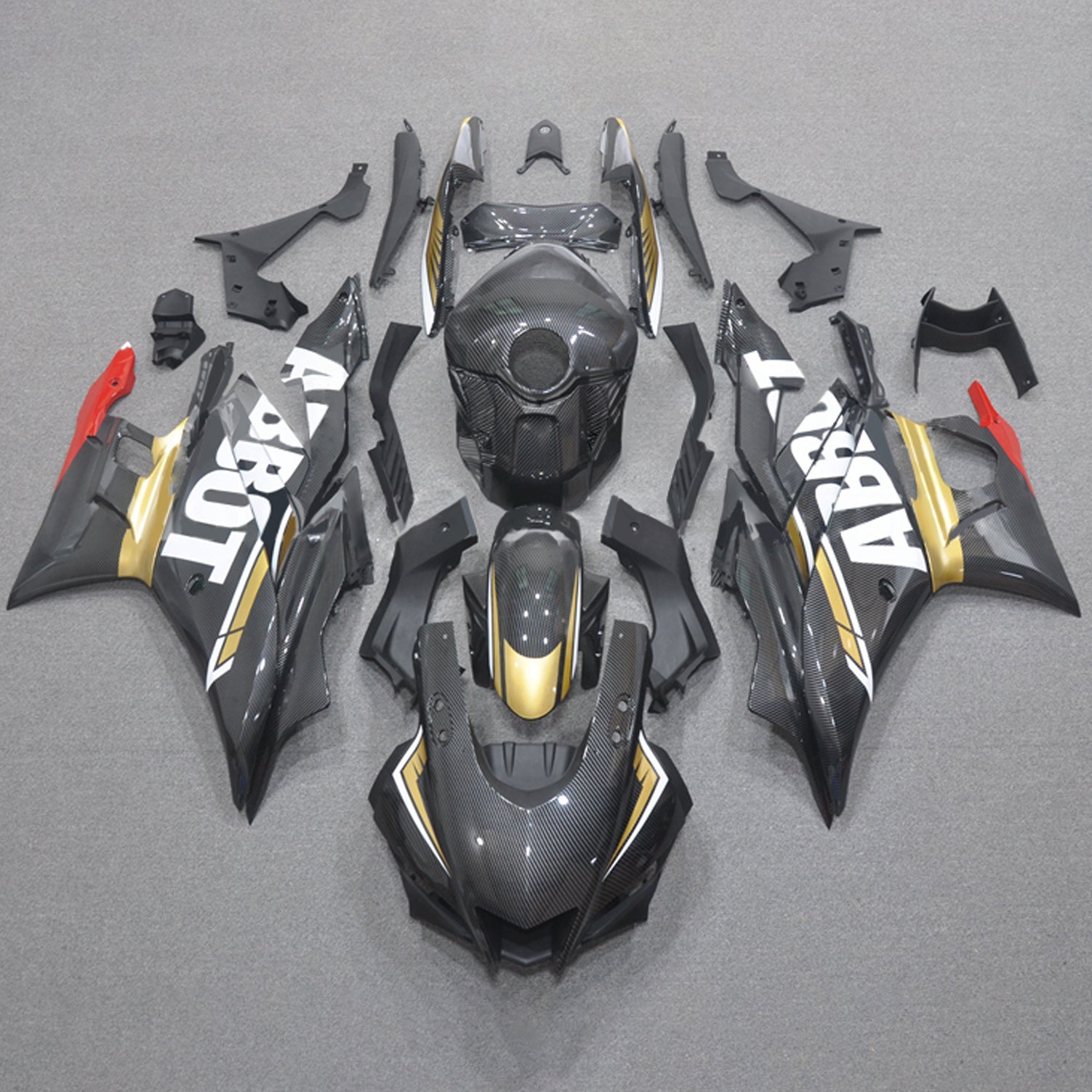 Amotopart 2022-2024 Yamaha YZF-R3 & R25 Carbon Fiber Black Gold White Red Fairing Kit