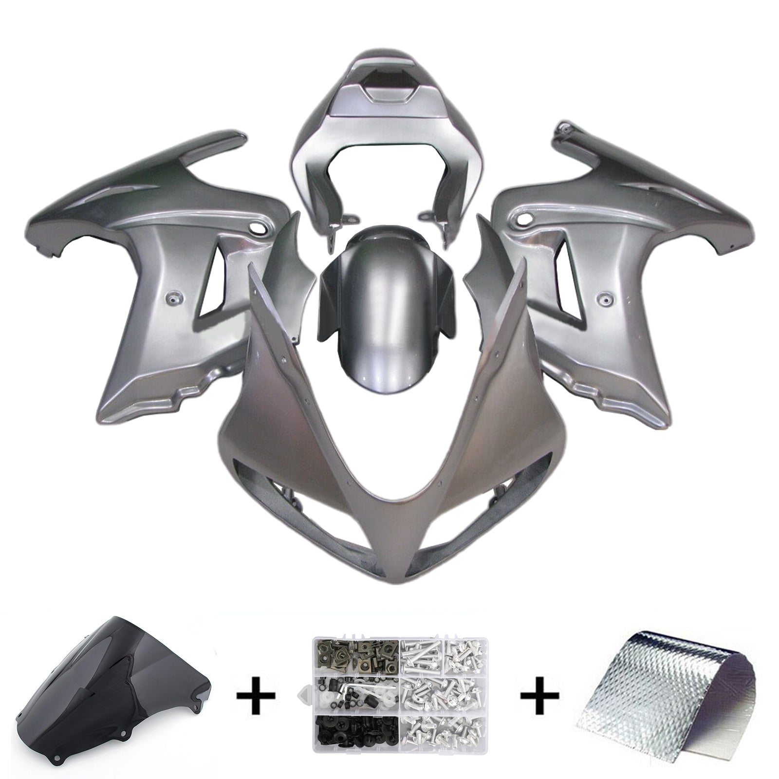 Amotopart 2003–2013 SV650 Suzuki Grau und Silber Verkleidungsset