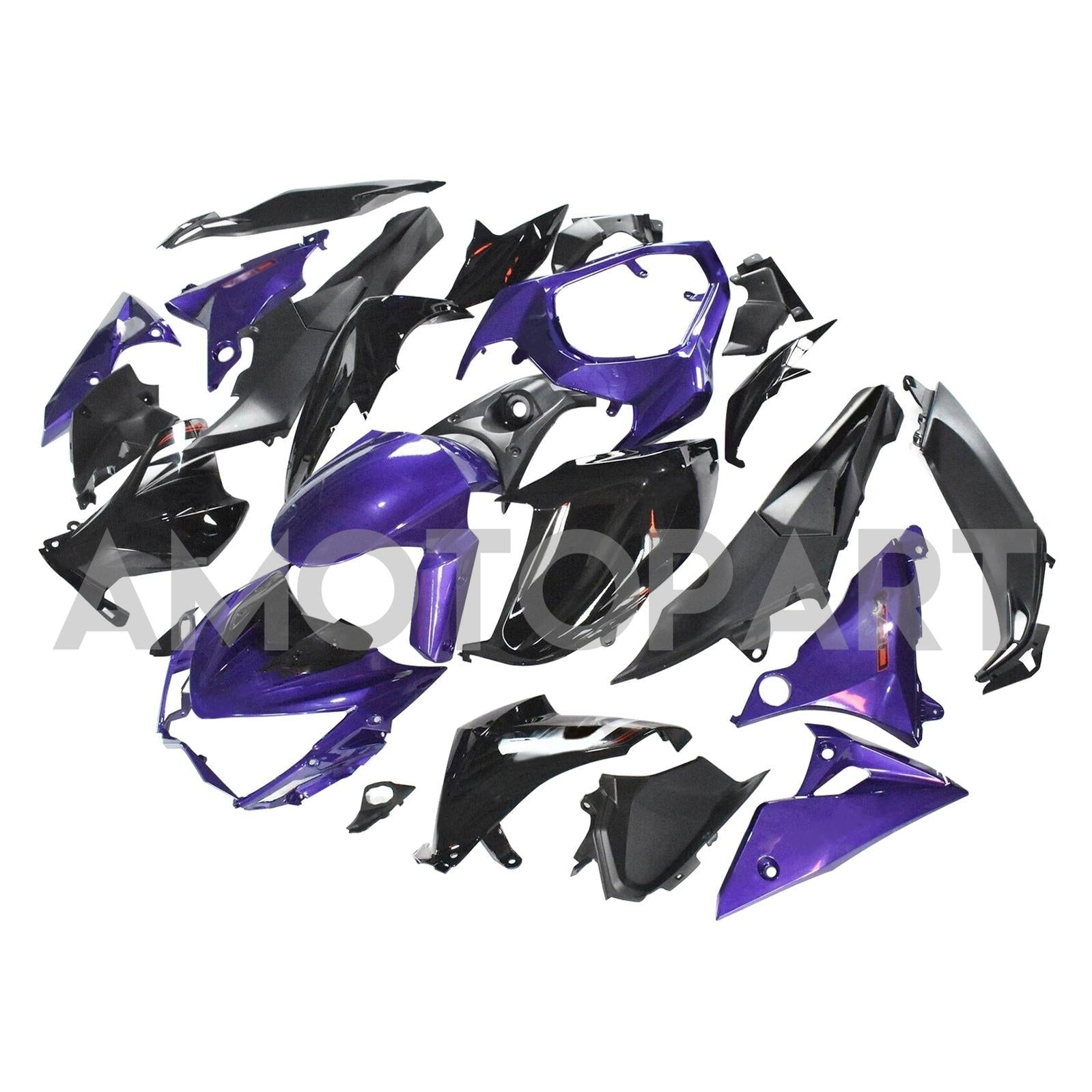 Amotopart 2013-2018 Kawasaki Z800 Black Purple Fairing Kit