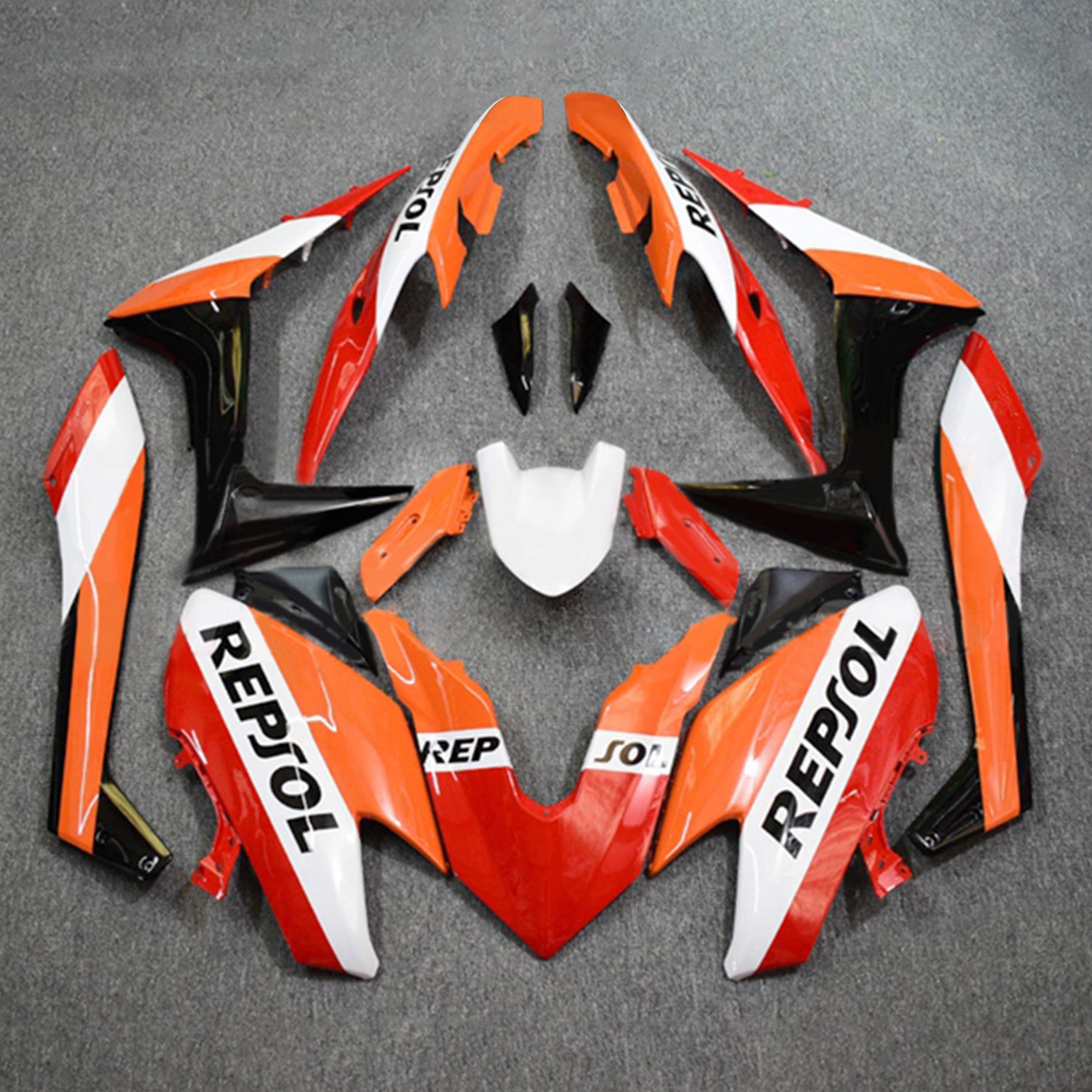 Amotopart 2019-2021 Yamaha TMAX560 Kit de carenado Repjol naranja y rojo